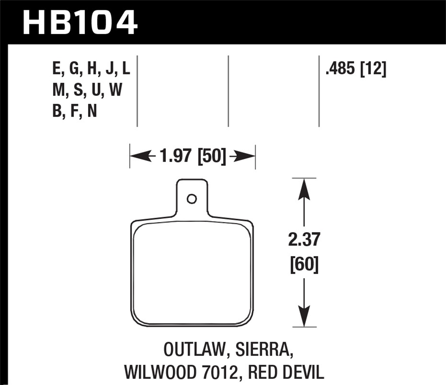 Hawk Performance HB104N.485 HP Plus Disc Brake Pad