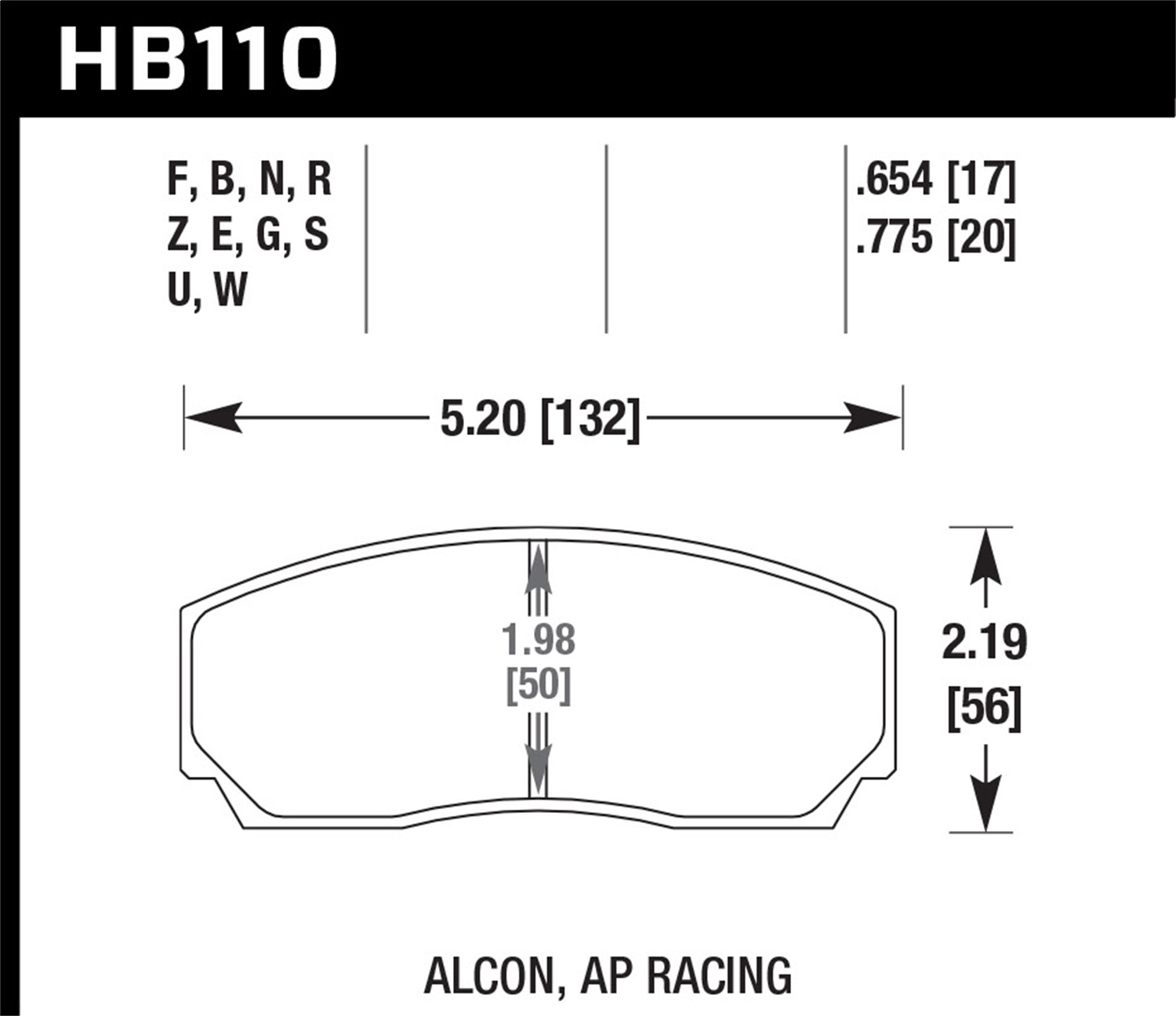 Hawk Performance HB110E.654 Blue 9012 Disc Brake Pad