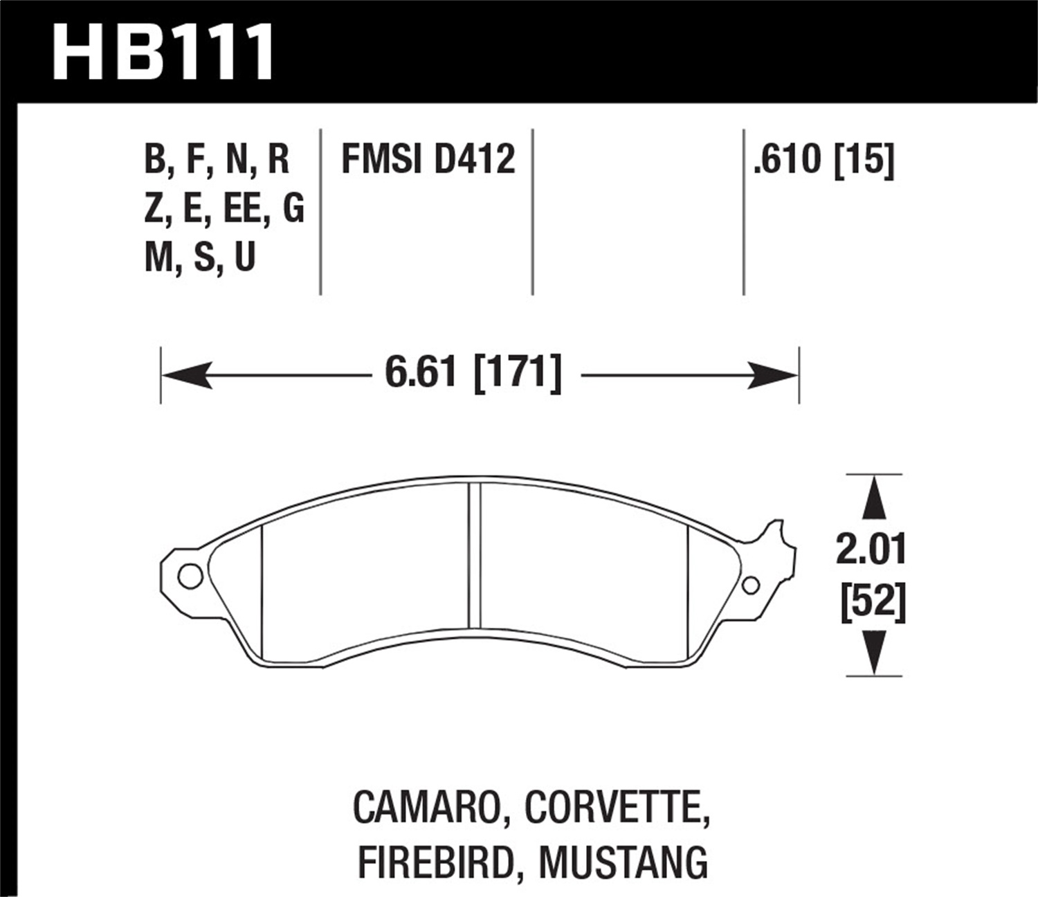 Hawk Performance HB111G.610 DTC-60 Disc Brake Pad