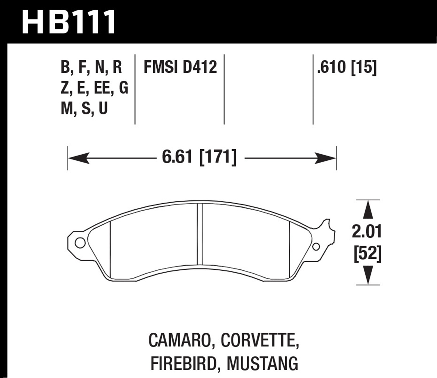 Hawk Performance HB111N.610 Disc Brake Pads - Front