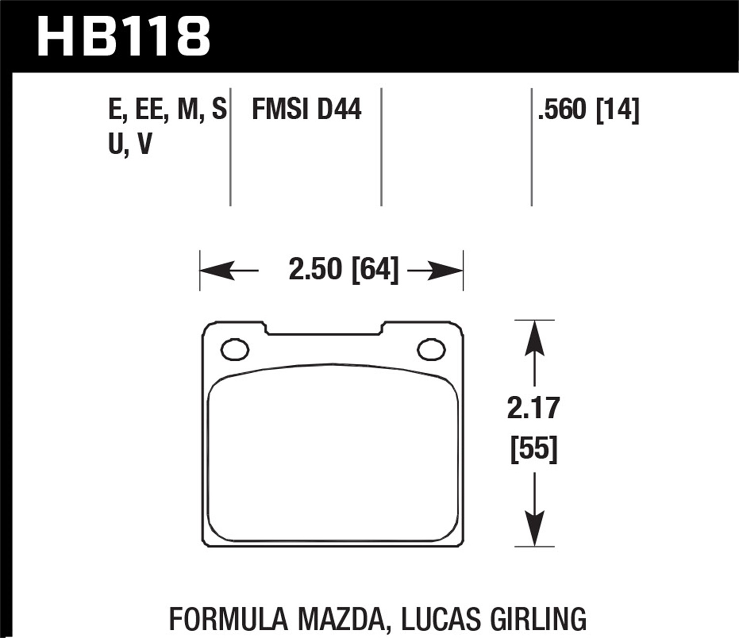 Hawk Performance HB118E.560 Blue 9012 Disc Brake Pad