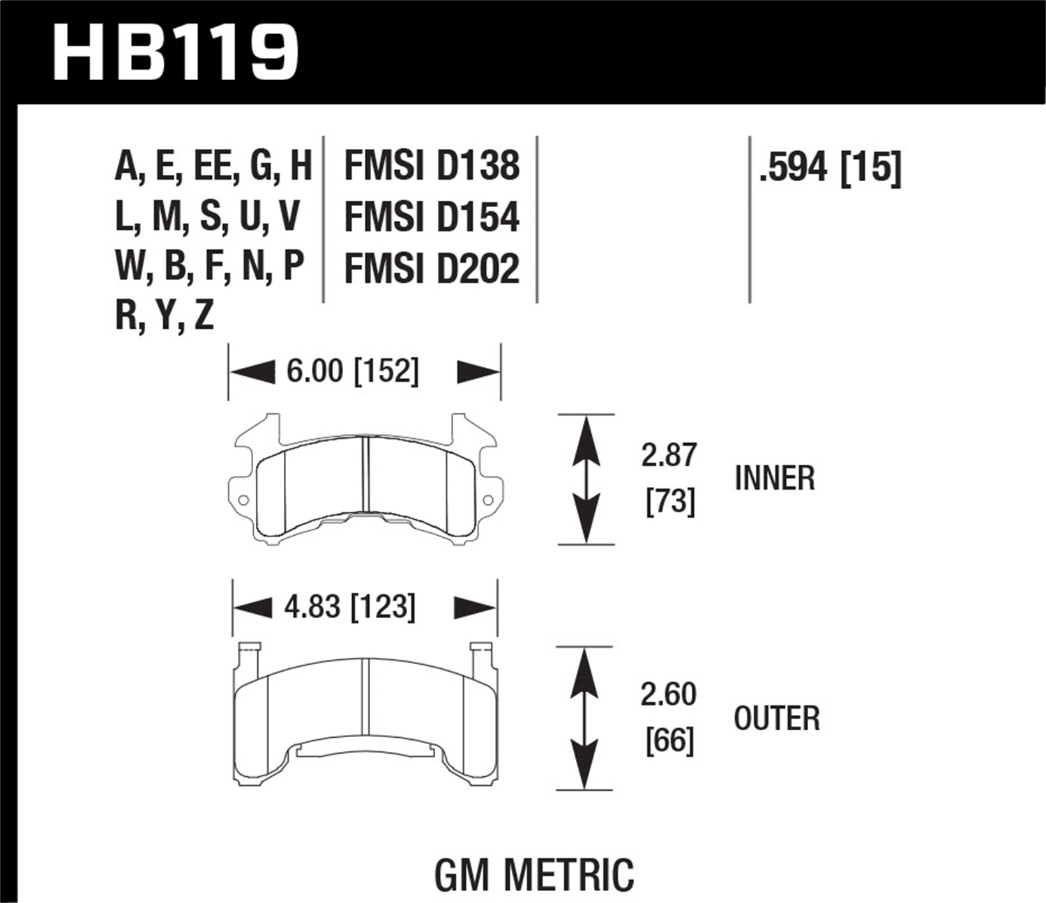 Hawk Performance HB119B.594 HPS 5.0 Disc Brake Pad