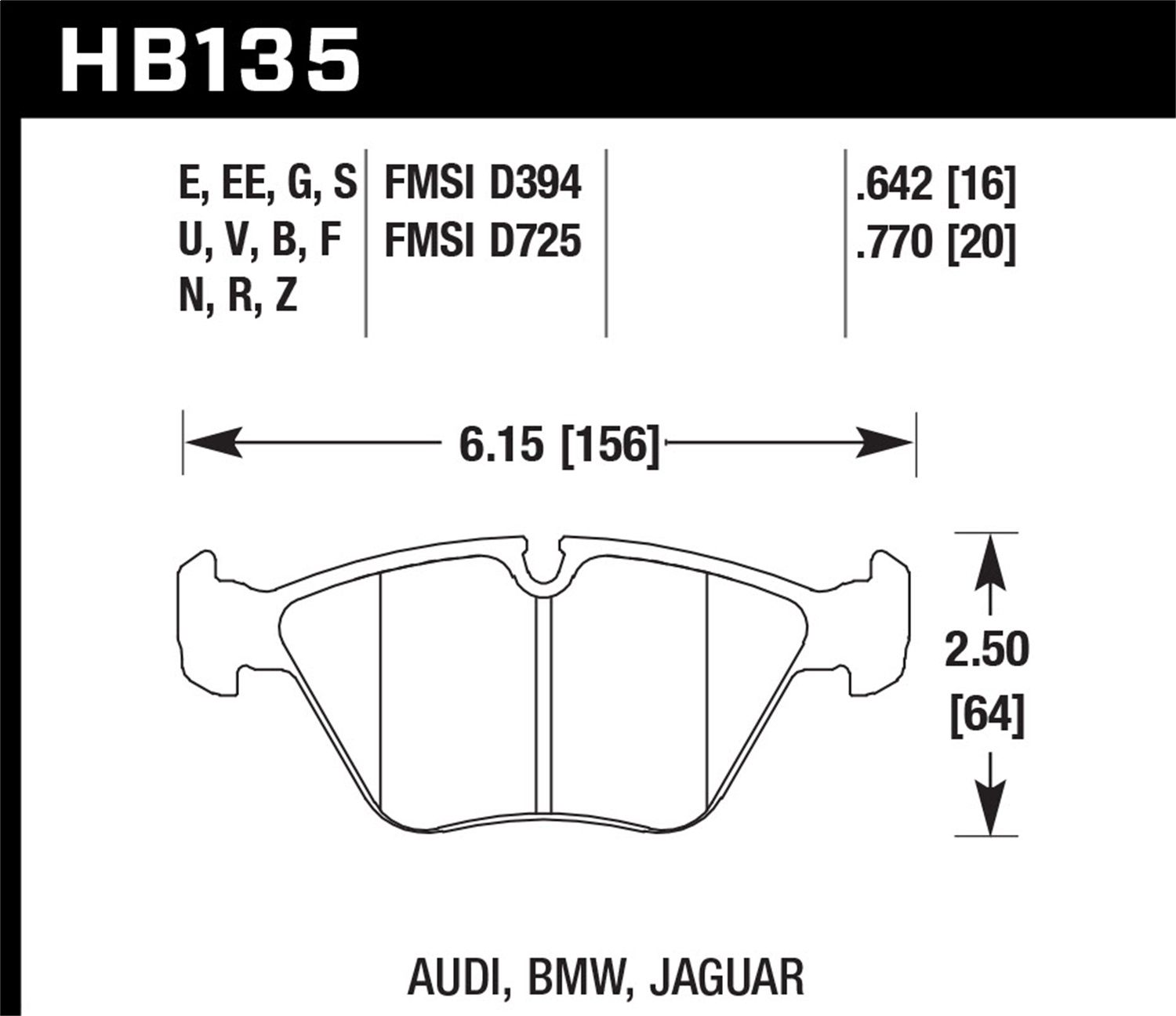 Hawk Performance Disc Brake Pad Set - HB135G.760
