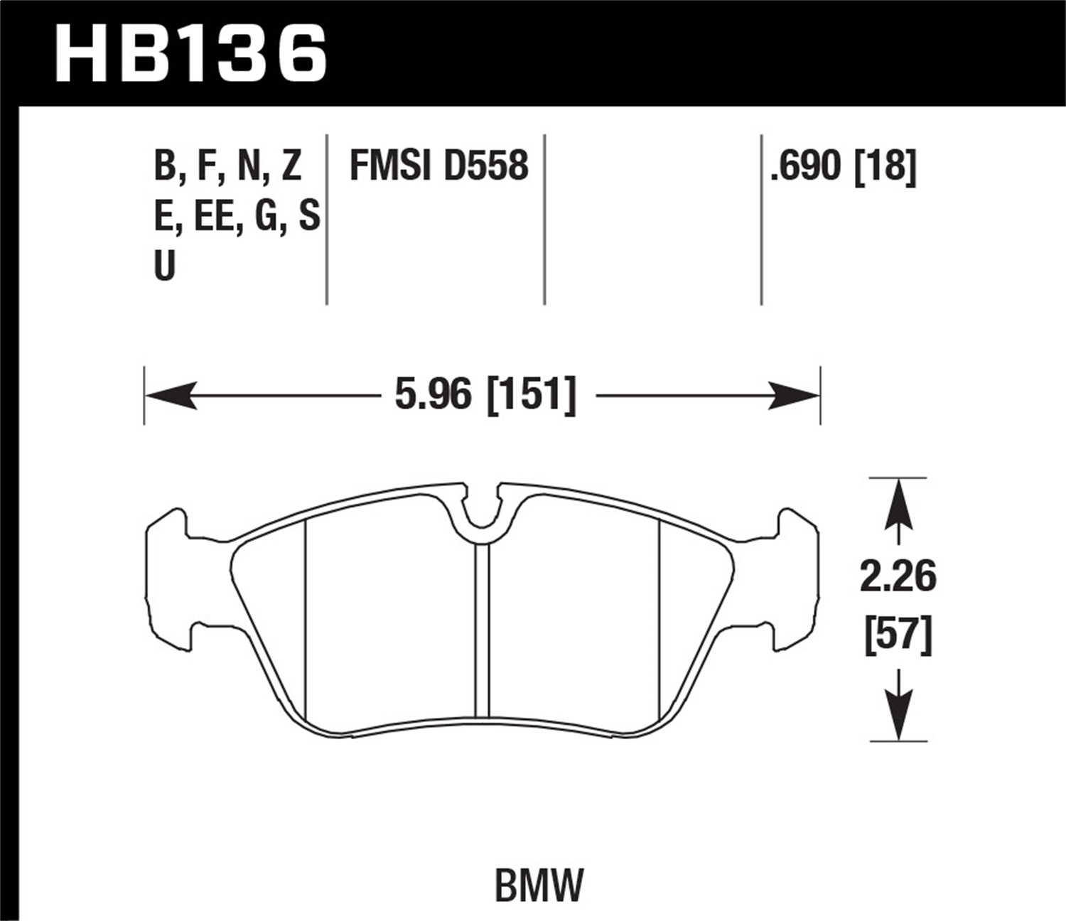 Hawk Performance HB136N.690 HP Plus Disc Brake Pad