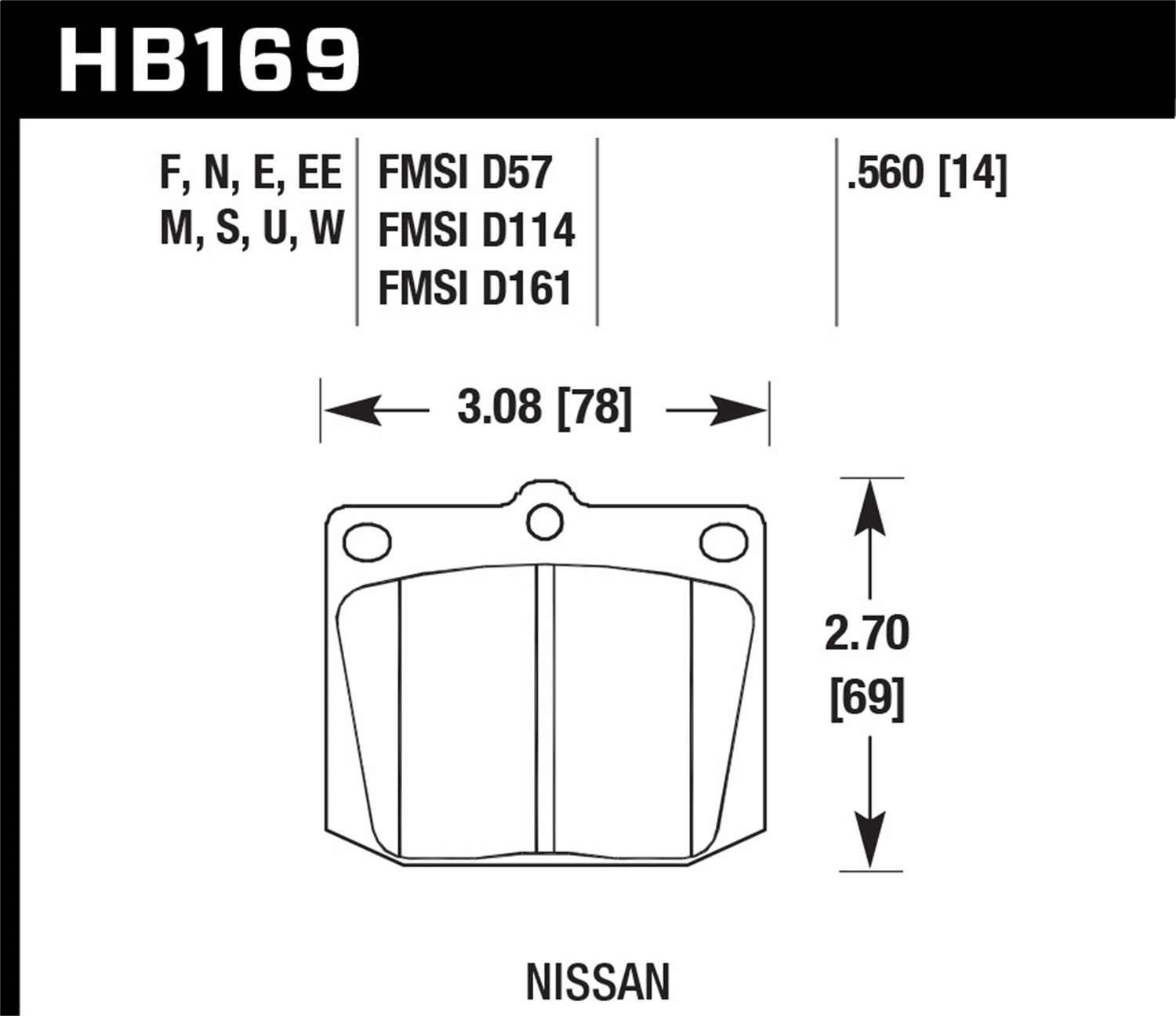 Hawk Performance HB169N.560 HP Plus Disc Brake Pad