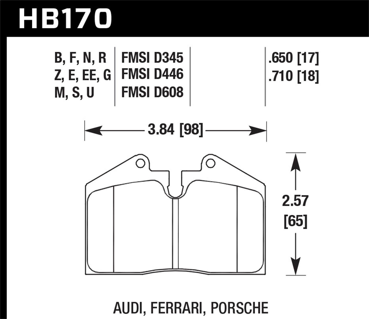 Hawk Performance HB170F.650 HPS Disc Brake Pad