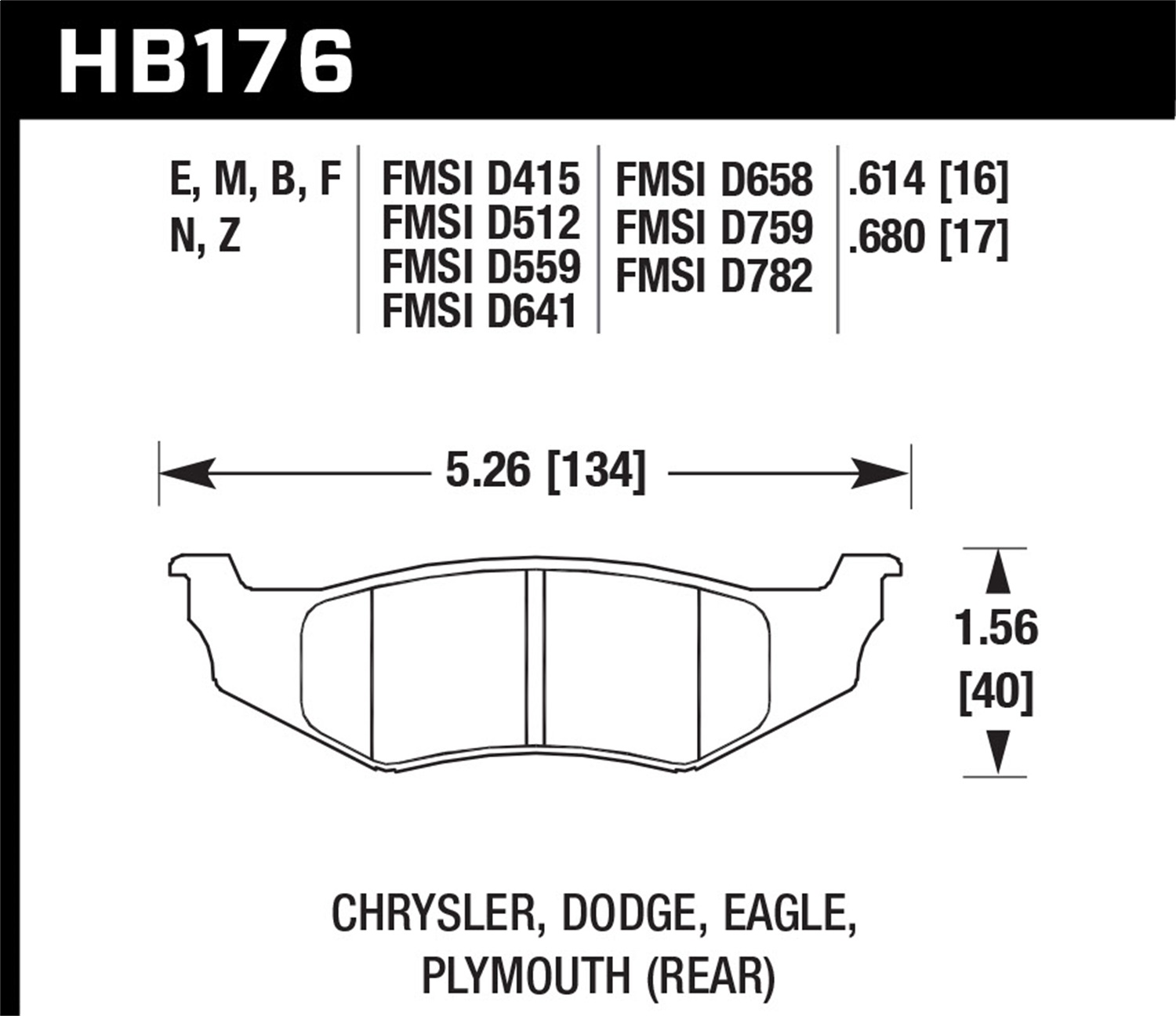 Hawk Performance HB176F.614 HPS Disc Brake Pad