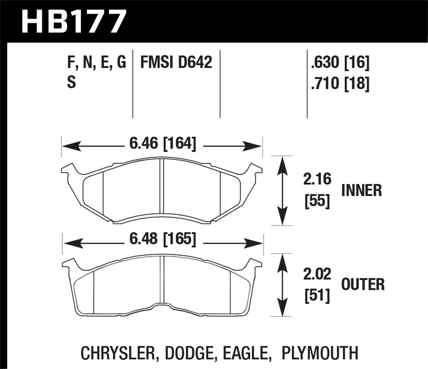 Hawk Performance HB177F.630 HPS Disc Brake Pad Fits 95-99 Neon