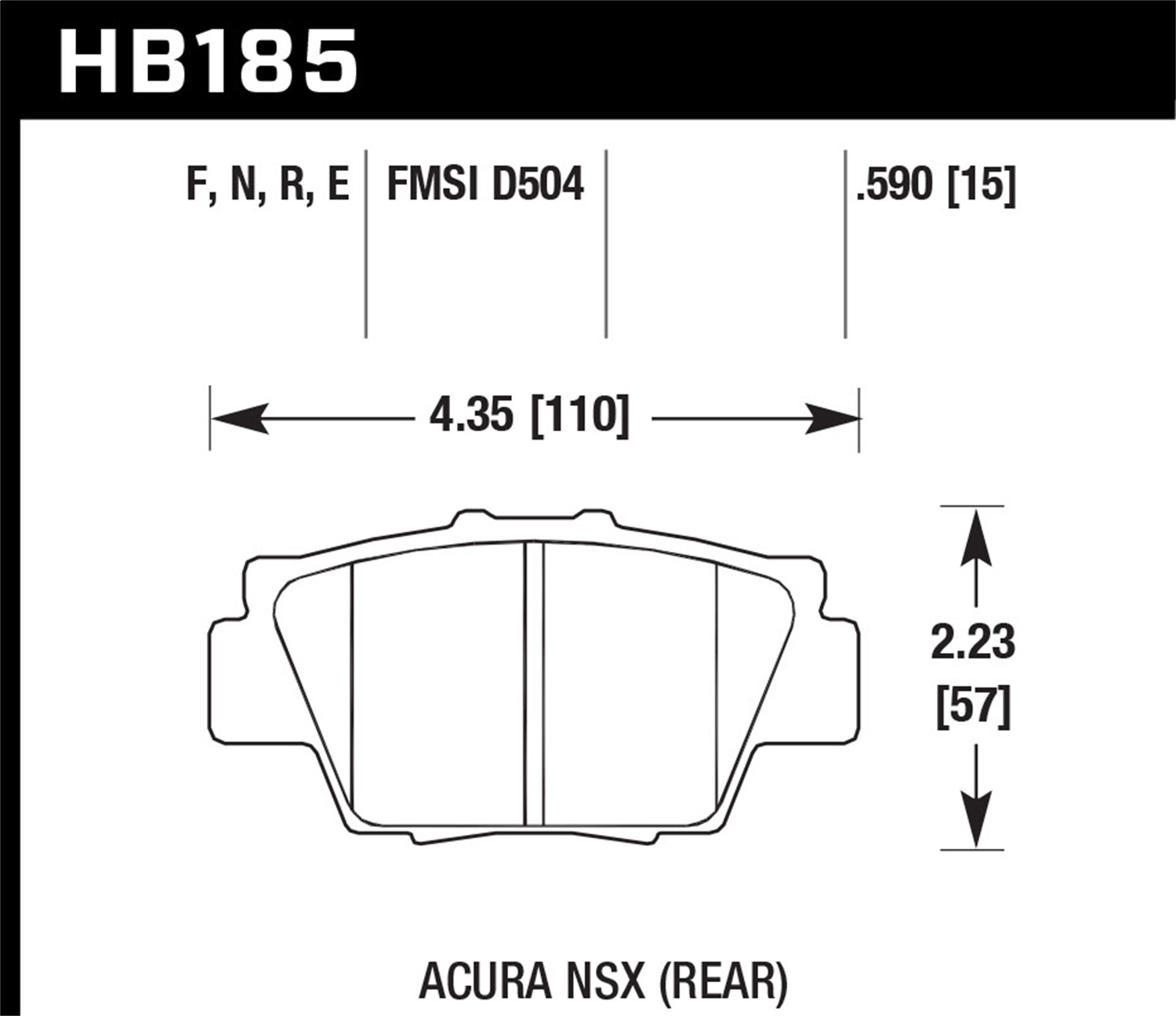 Hawk Performance HB185N.590 HP Plus Disc Brake Pad Fits 91-05 NSX