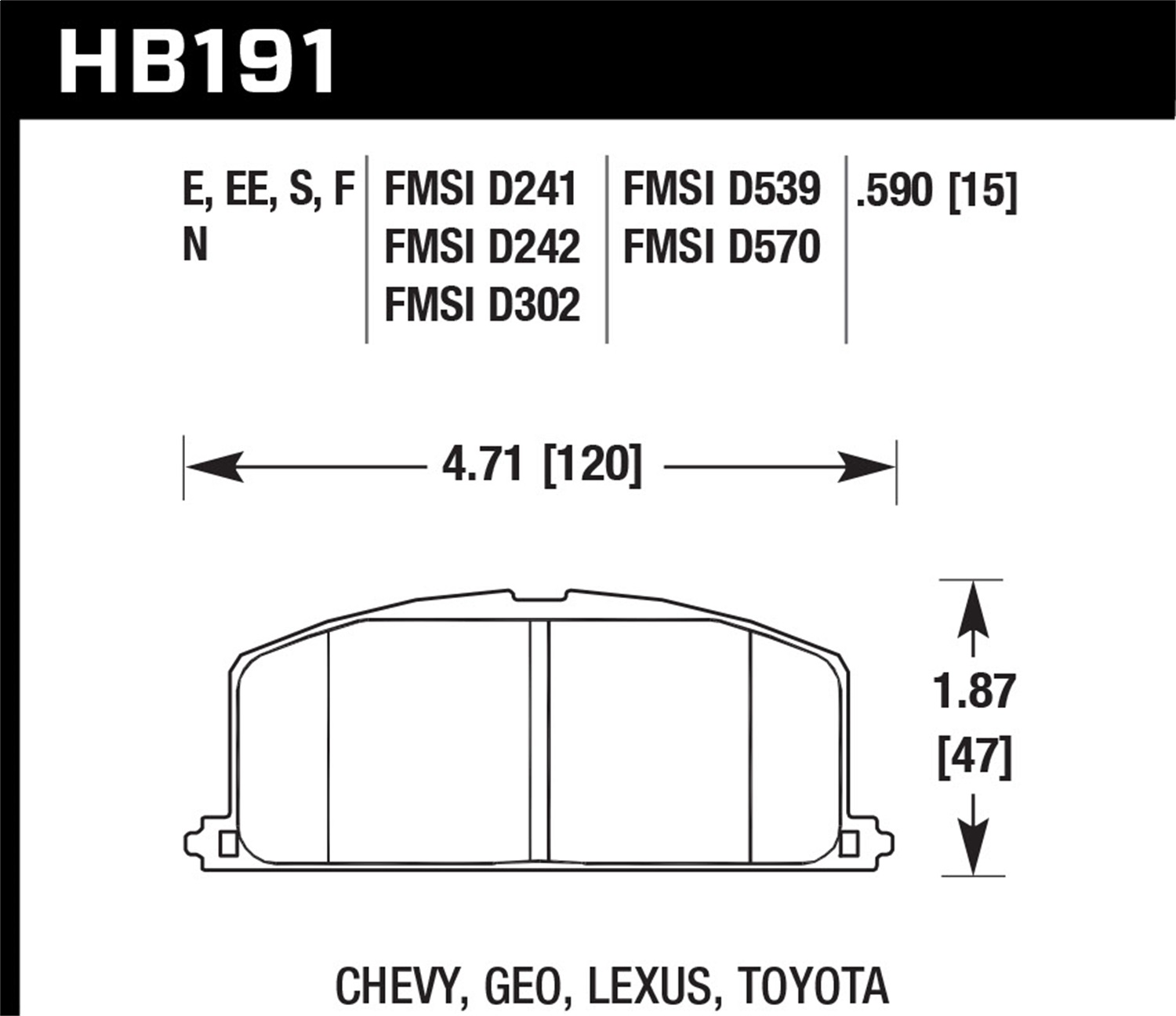 Hawk Performance HB191F.590 HPS Disc Brake Pad