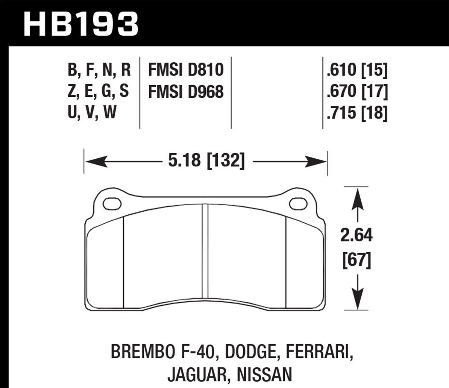 Hawk Performance HB193E.670 Blue 9012 Disc Brake Pad