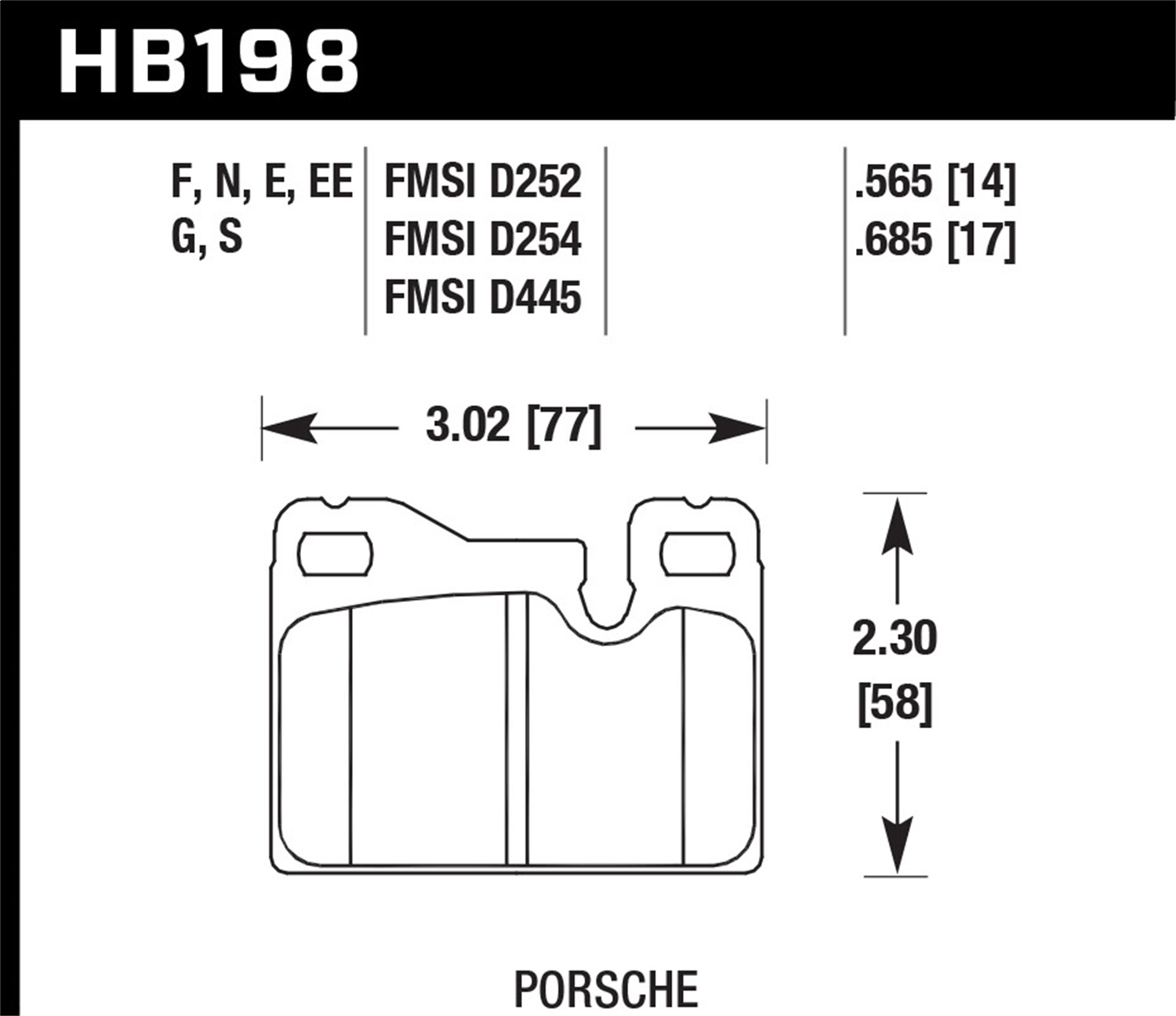 Hawk Performance HB198F.685 HPS Disc Brake Pad Fits 77-95 924 928 944