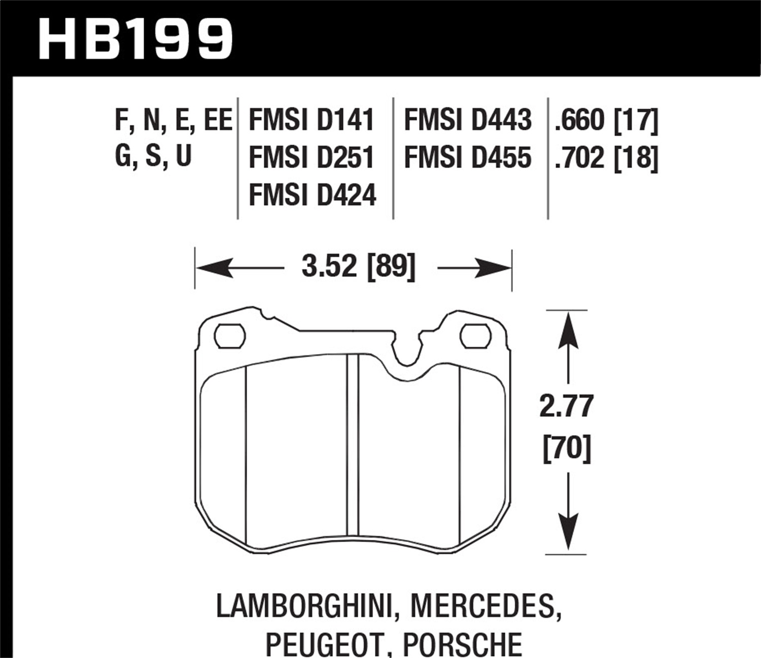 Hawk Performance HB199E.702 Blue 9012 Disc Brake Pad