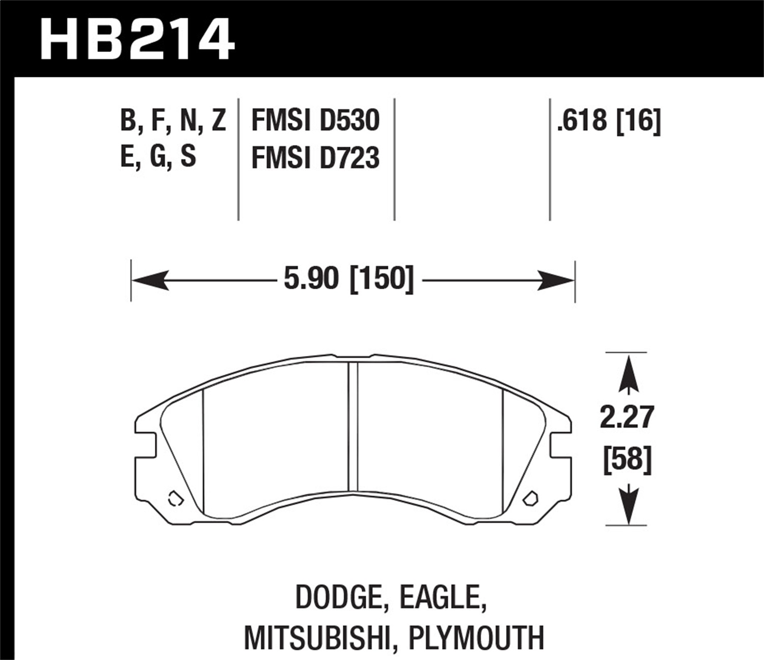 Hawk Performance HB214N.618 HP Plus Disc Brake Pad