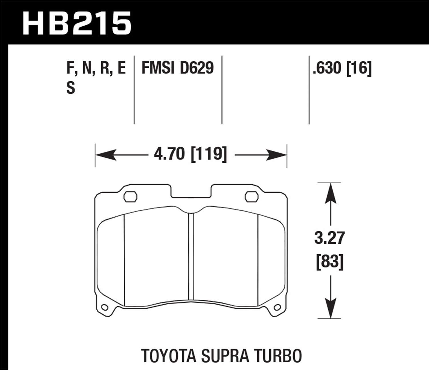 Hawk Performance HB215F.630 HPS Disc Brake Pad Fits 93-98 Supra