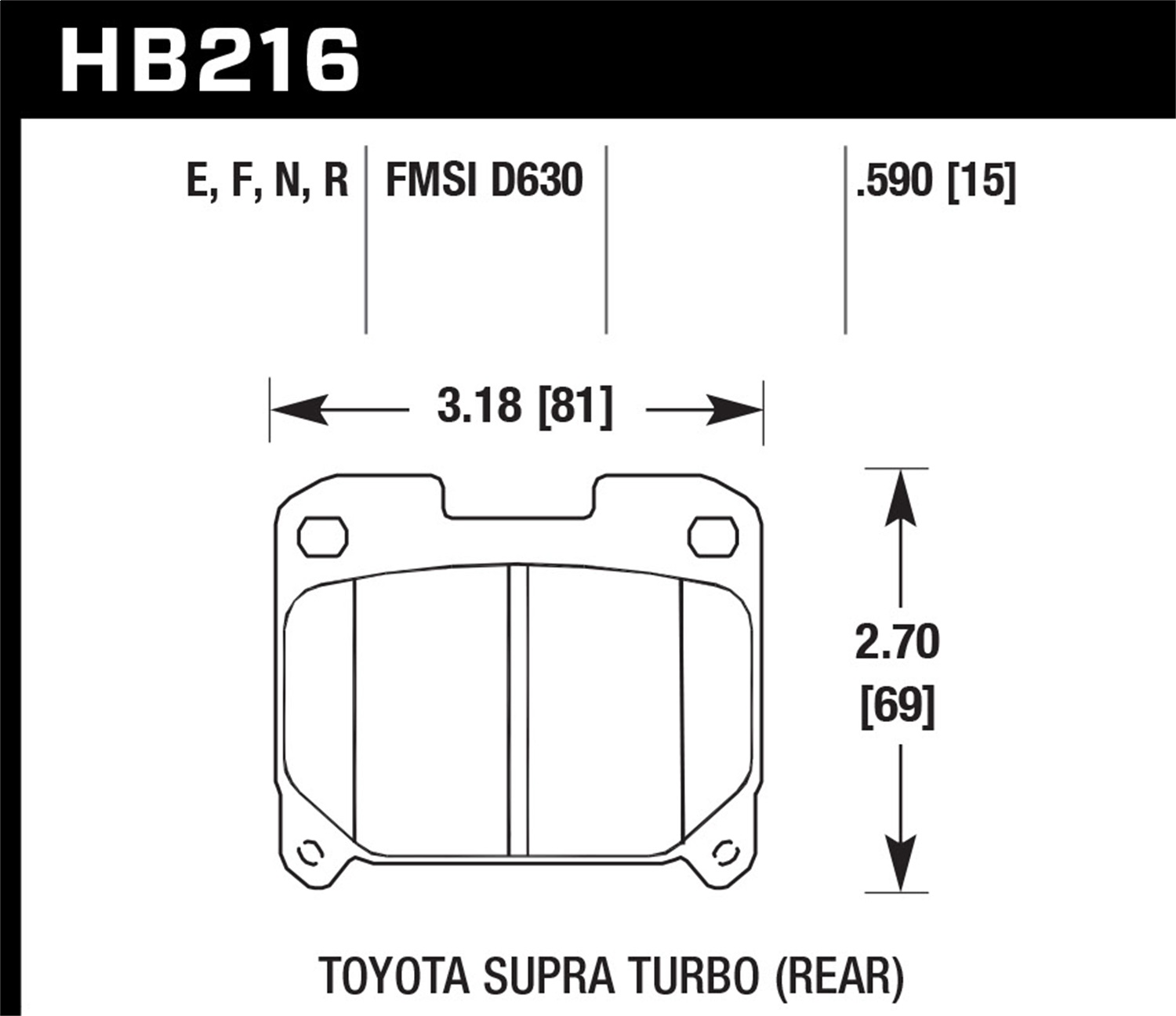 Hawk Performance HB216B.590 HPS 5.0 Disc Brake Pad Fits 93-98 Supra