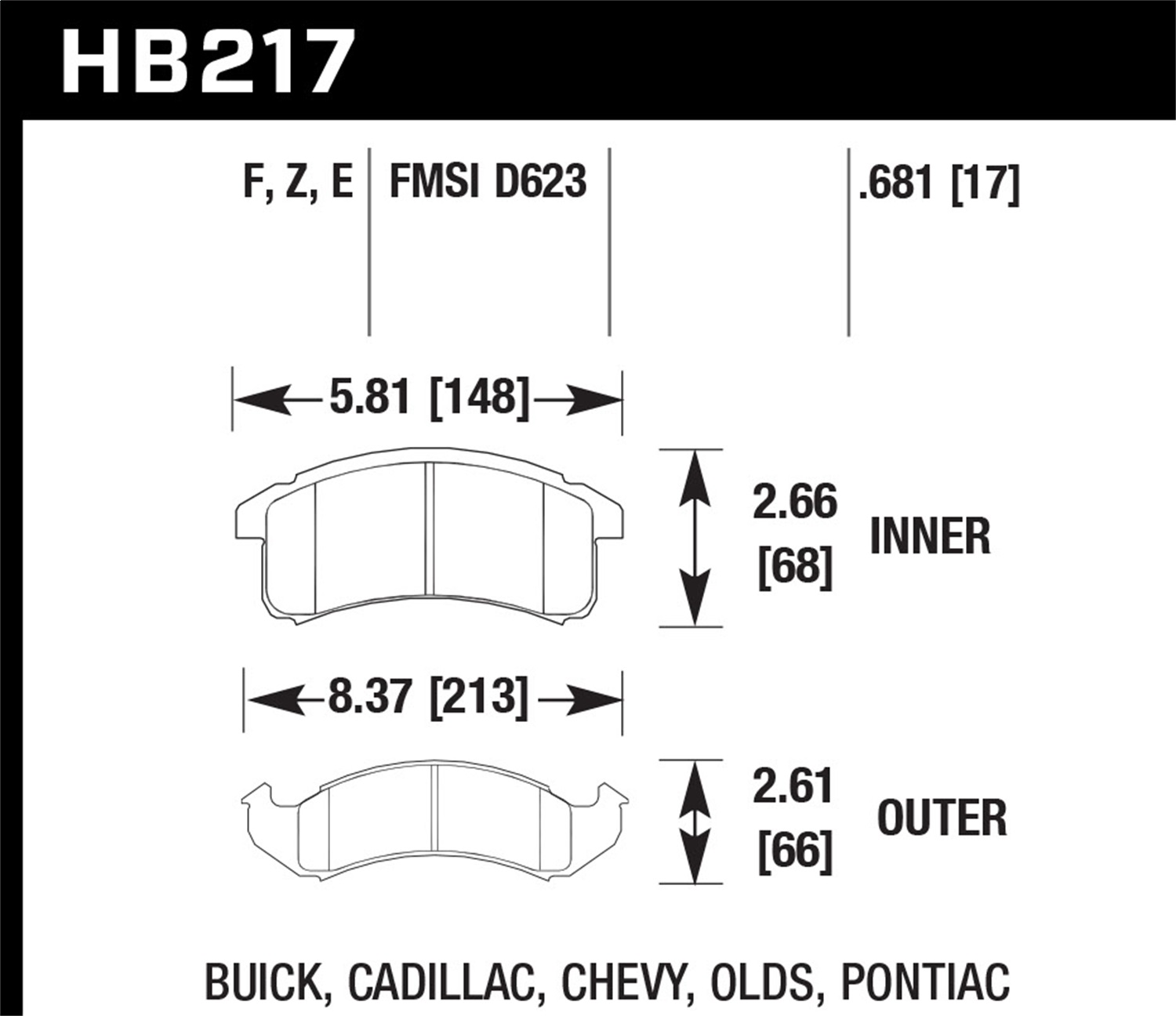 Hawk Performance HB217Z.681 Performance Ceramic Disc Brake Pad