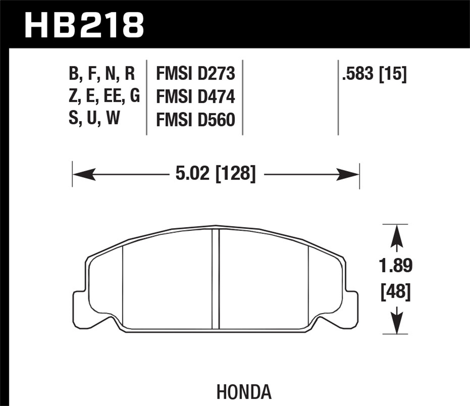 Hawk Performance HB218G.583 DTC-60 Disc Brake Pad