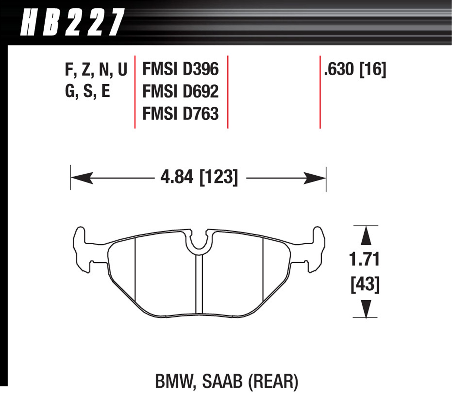 Hawk Performance HB227Z.630 Performance Ceramic Disc Brake Pad