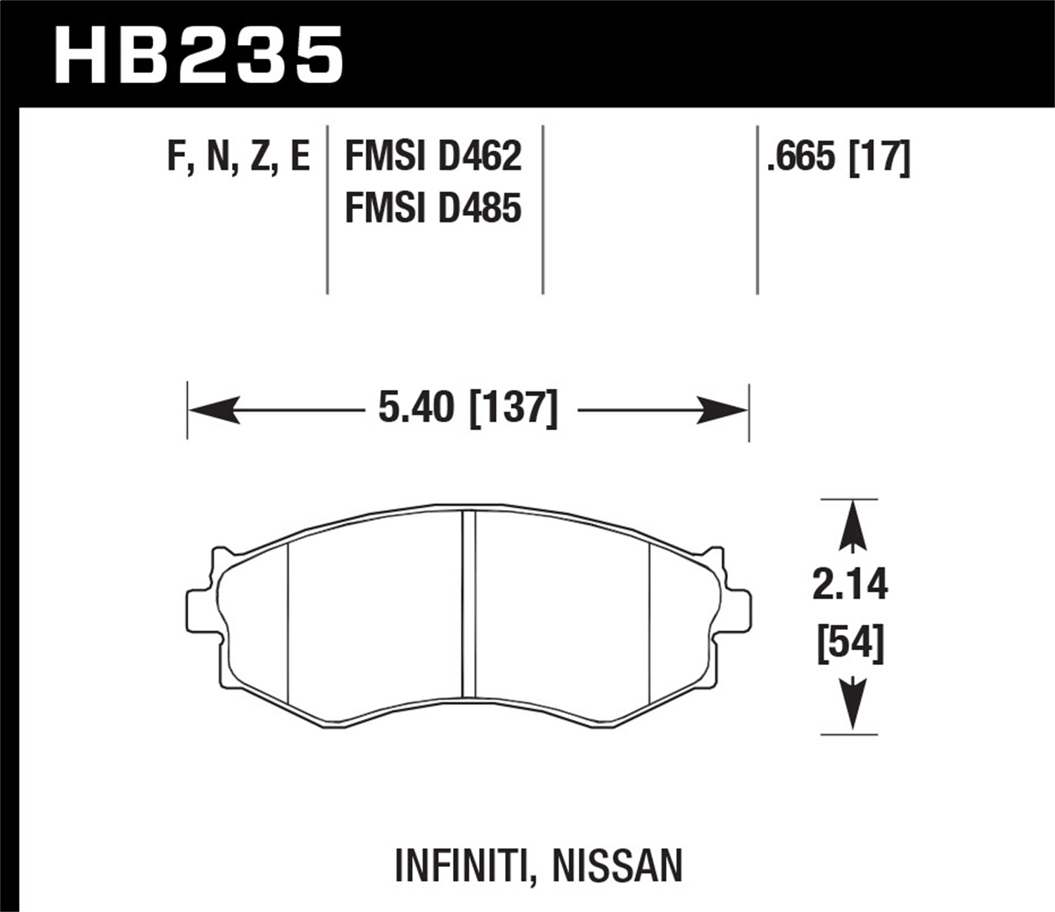 Hawk Performance HB235F.665 HPS Disc Brake Pad