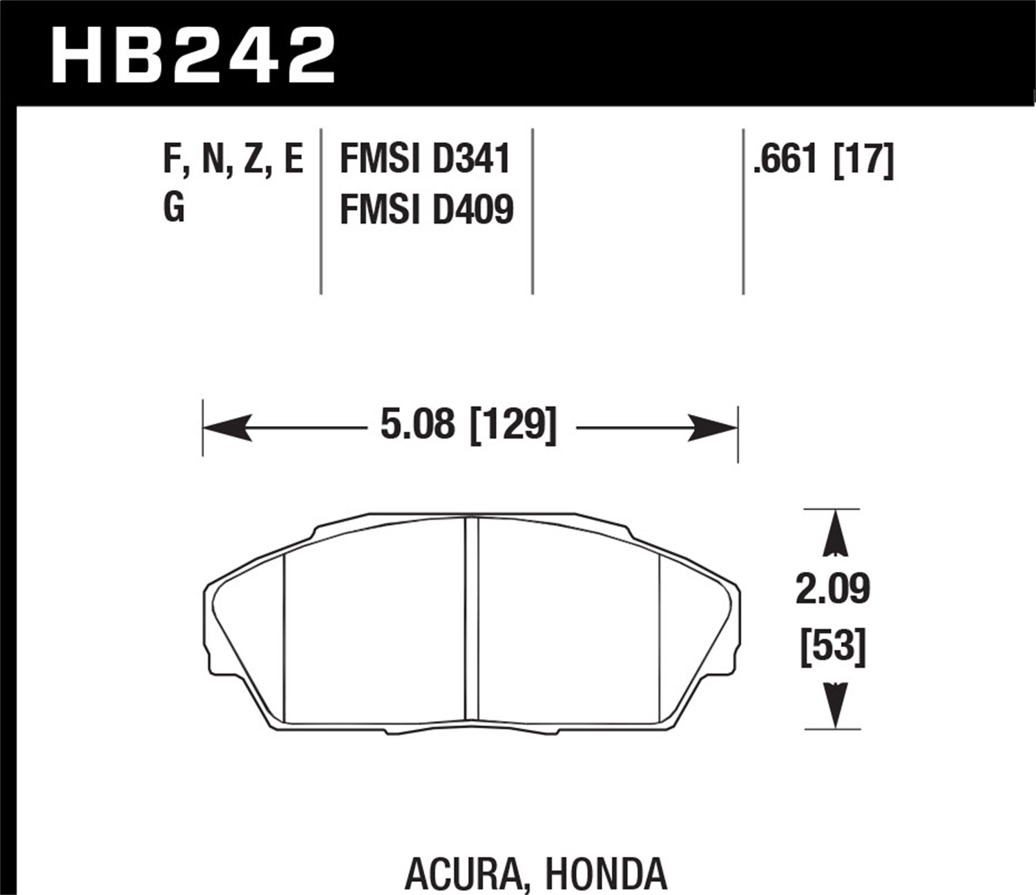 Hawk Performance HB242G.661 DTC-60 Disc Brake Pad