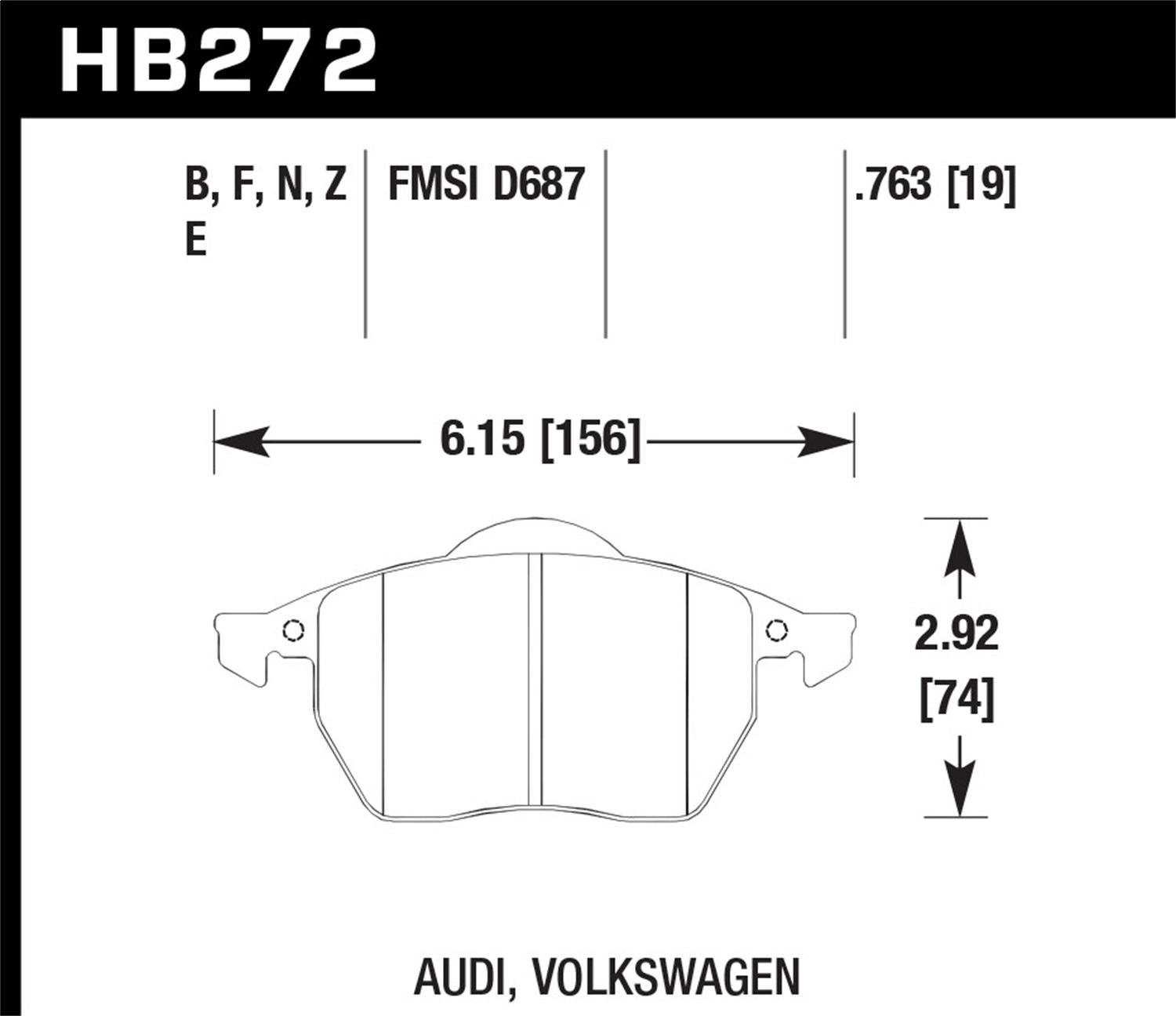 Hawk Performance HB272Z.763A Performance Ceramic Disc Brake Pad