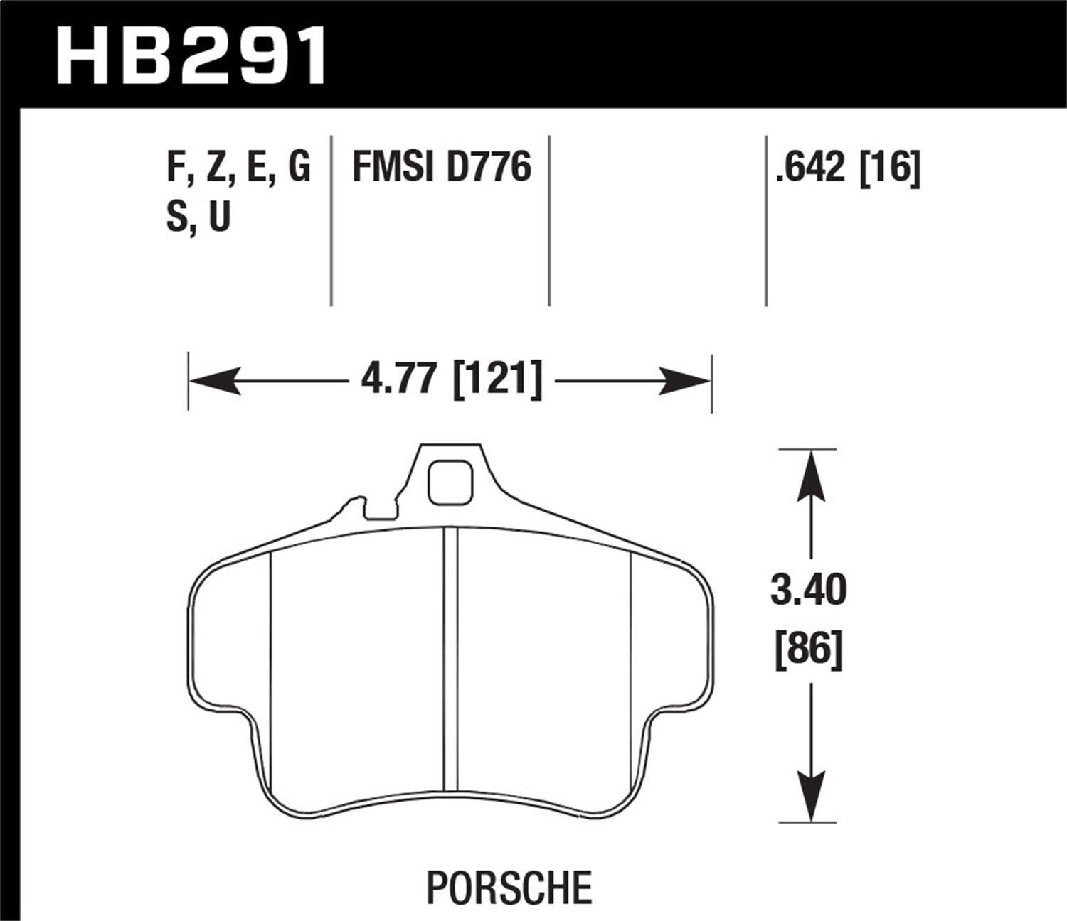 Hawk Performance HB291F.642 HPS Disc Brake Pad Fits 98-05 911