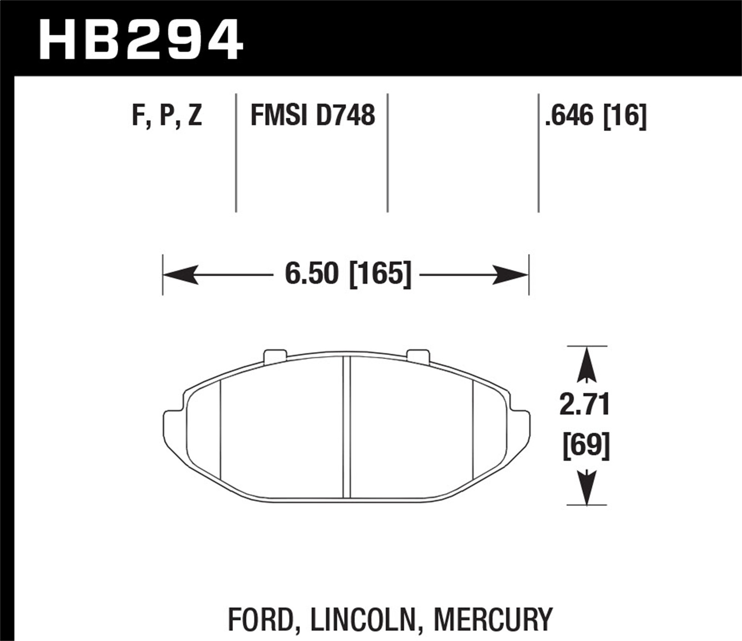 Hawk Performance HB294F.646 HPS Disc Brake Pad