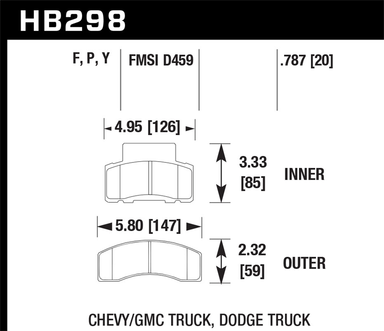 Hawk Performance HB298Y.787 LTS Disc Brake Pad