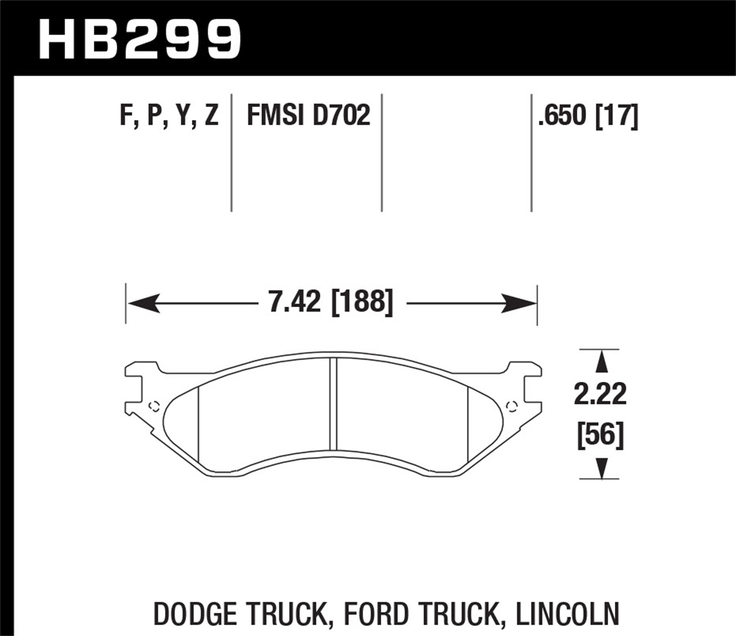 Hawk Performance HB299Z.650 Performance Ceramic Disc Brake Pad