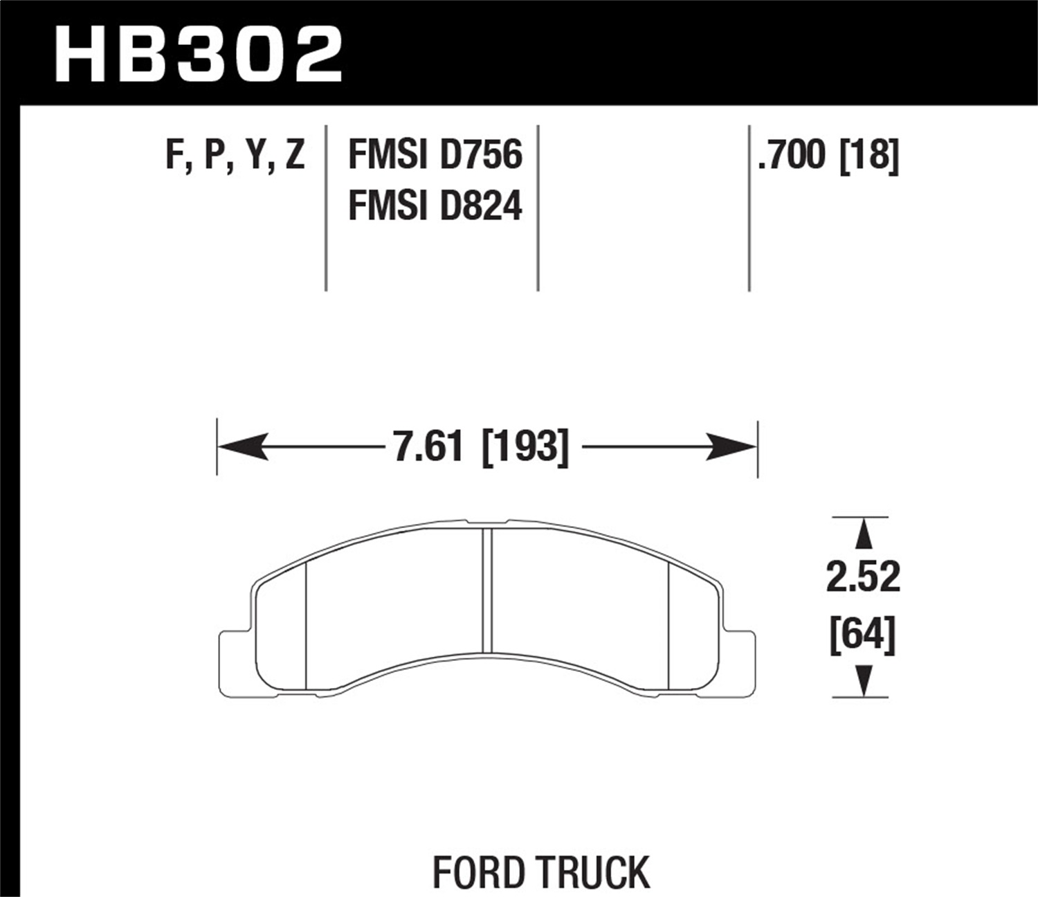 Hawk Performance HB302Y.700 LTS Light Truck & SUV Brake Pads