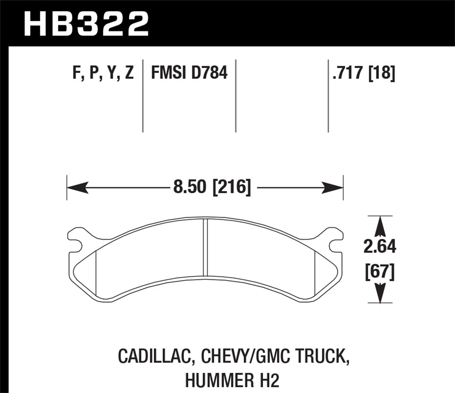 Hawk Performance HB322Y.717 LTS Disc Brake Pad