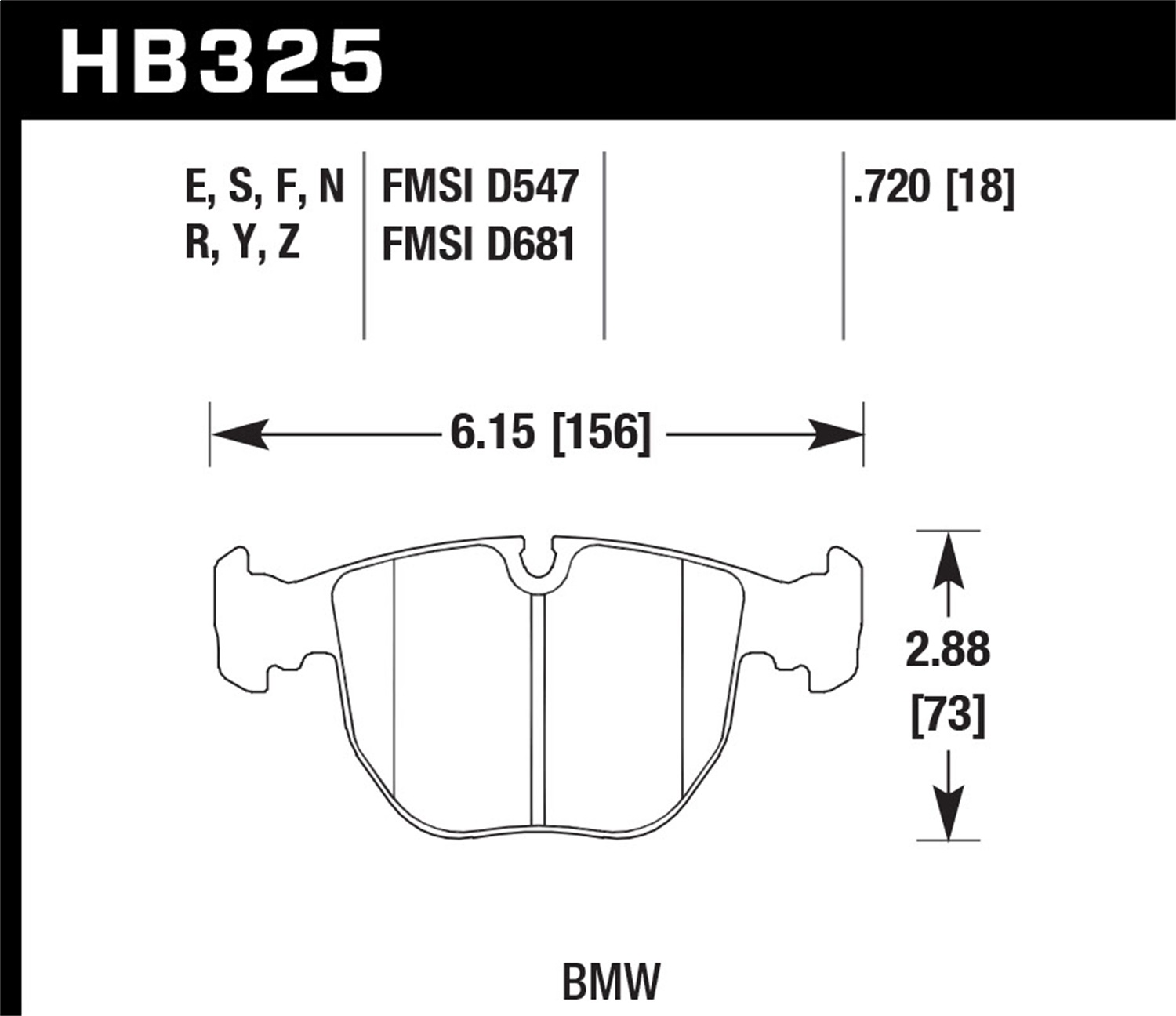 Hawk Performance HB325Z.720 Performance Ceramic Disc Brake Pad