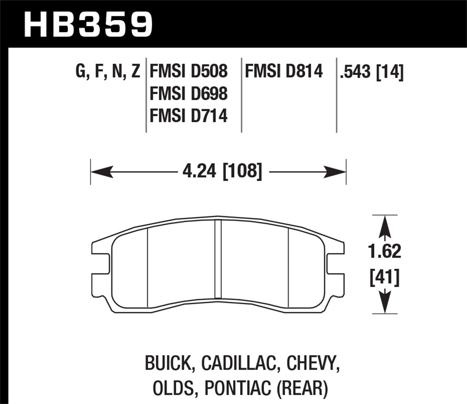 Hawk Performance HB359F.543 HPS Disc Brake Pad