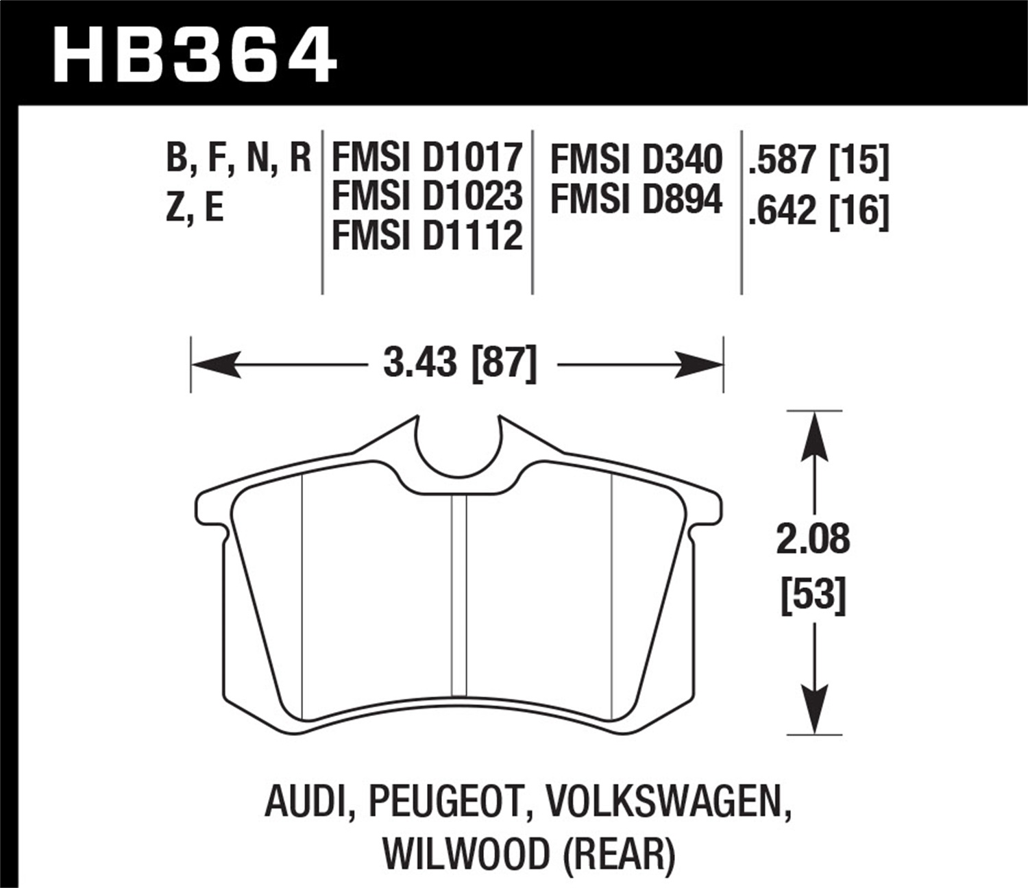 Hawk Performance HB364B.642 HPS 5.0 Disc Brake Pad