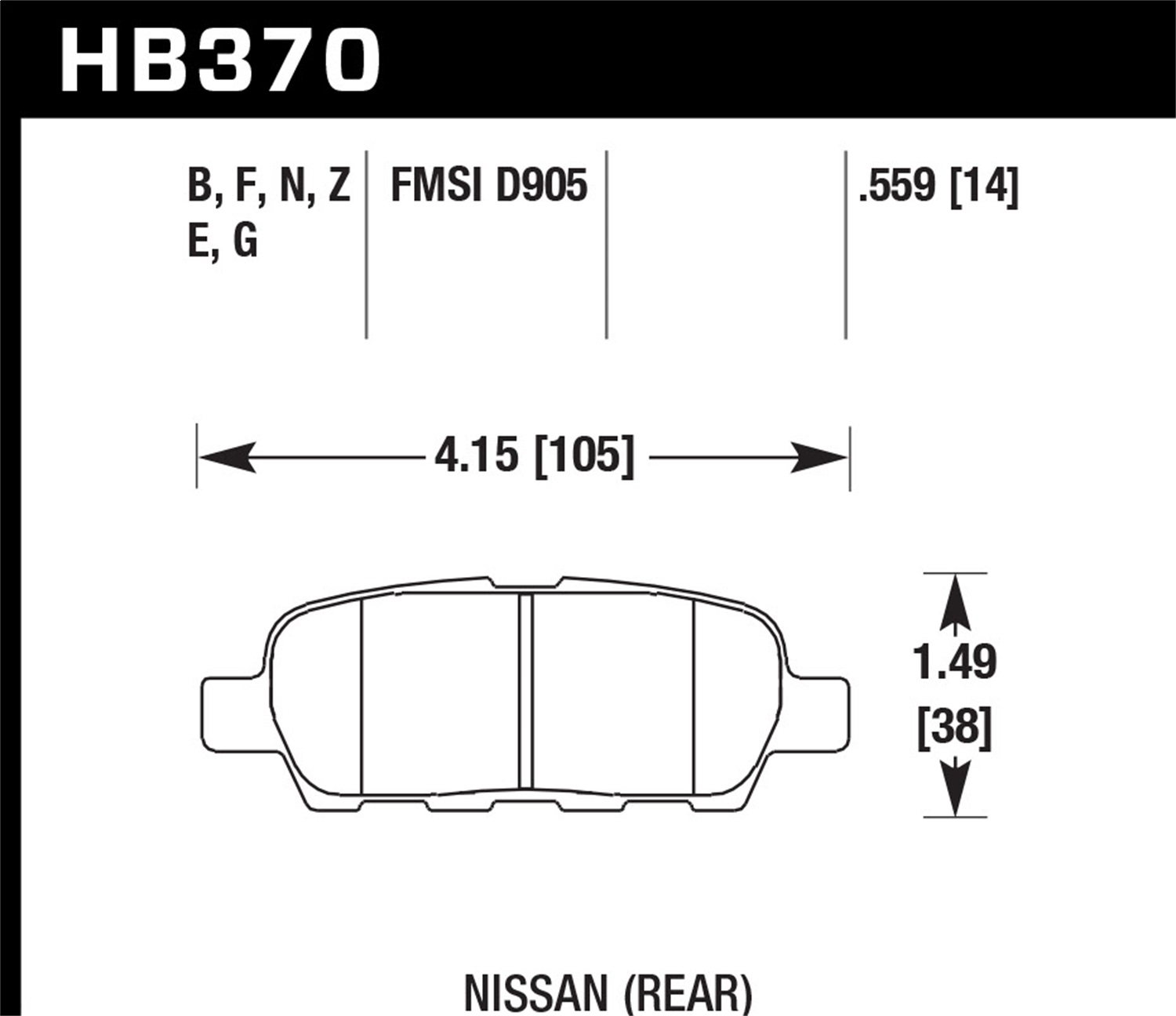 Hawk Performance HB370F.559 HPS Disc Brake Pad