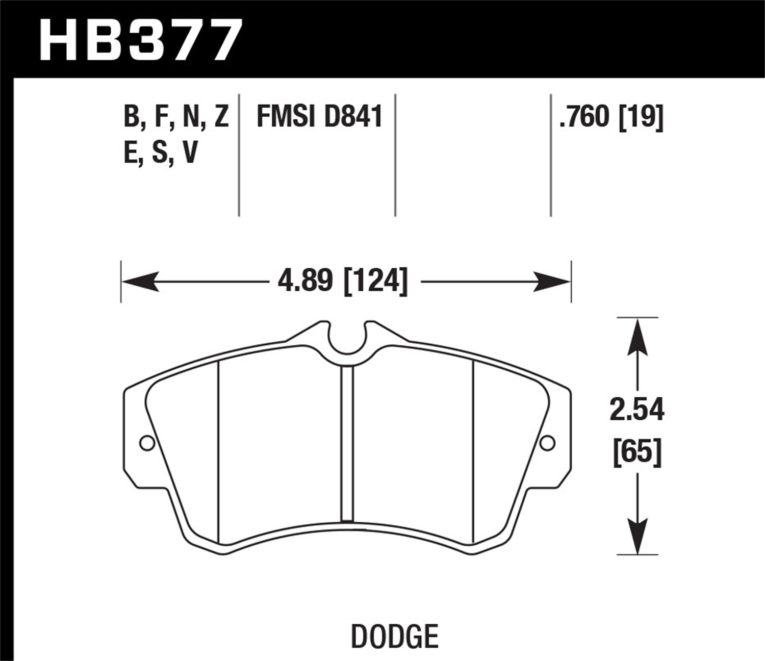 Hawk Performance HB377N.760 HP Plus Disc Brake Pad Fits 01-10 Neon PT Cruiser