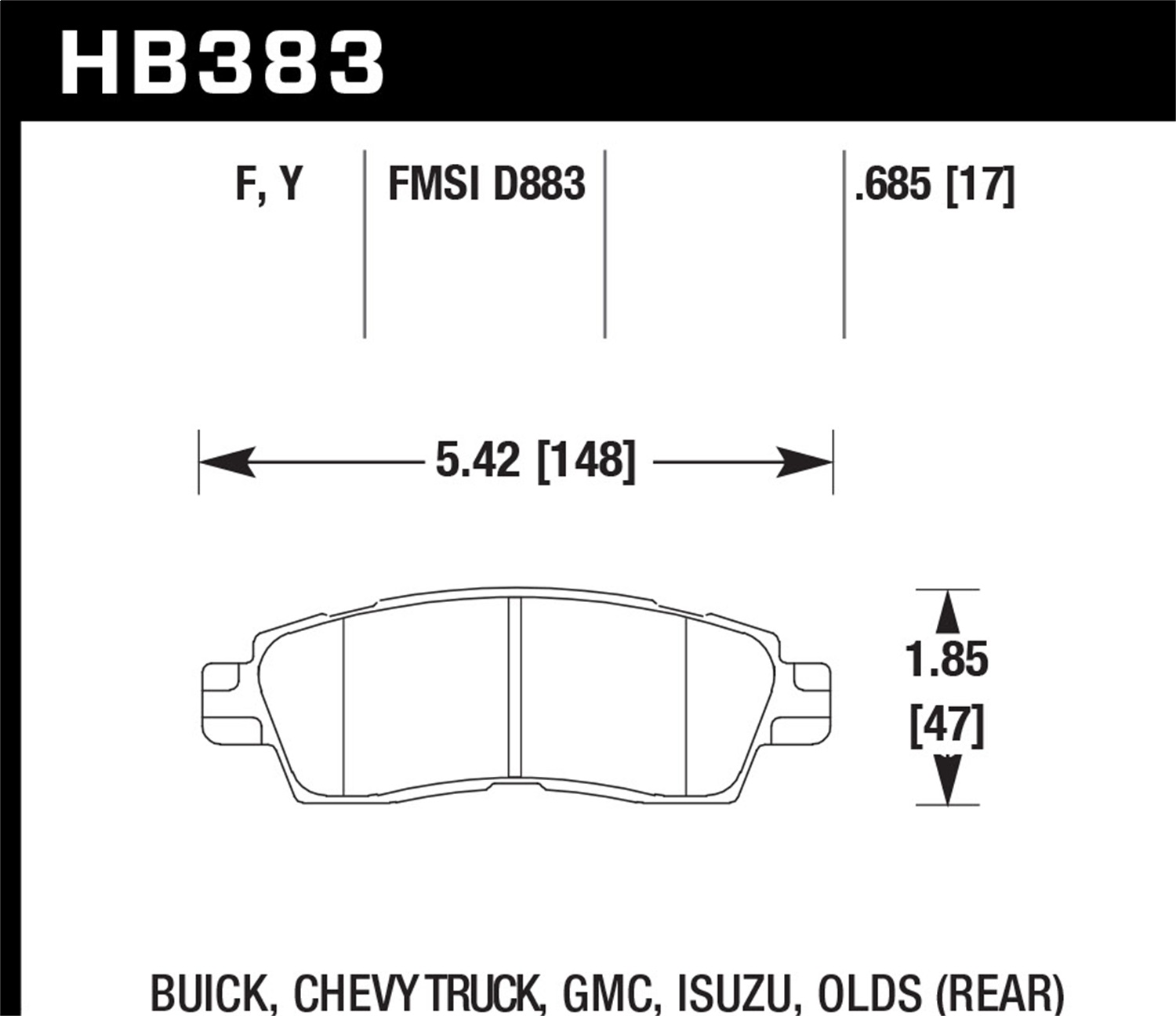 Hawk Performance HB383Y.685 LTS Disc Brake Pad