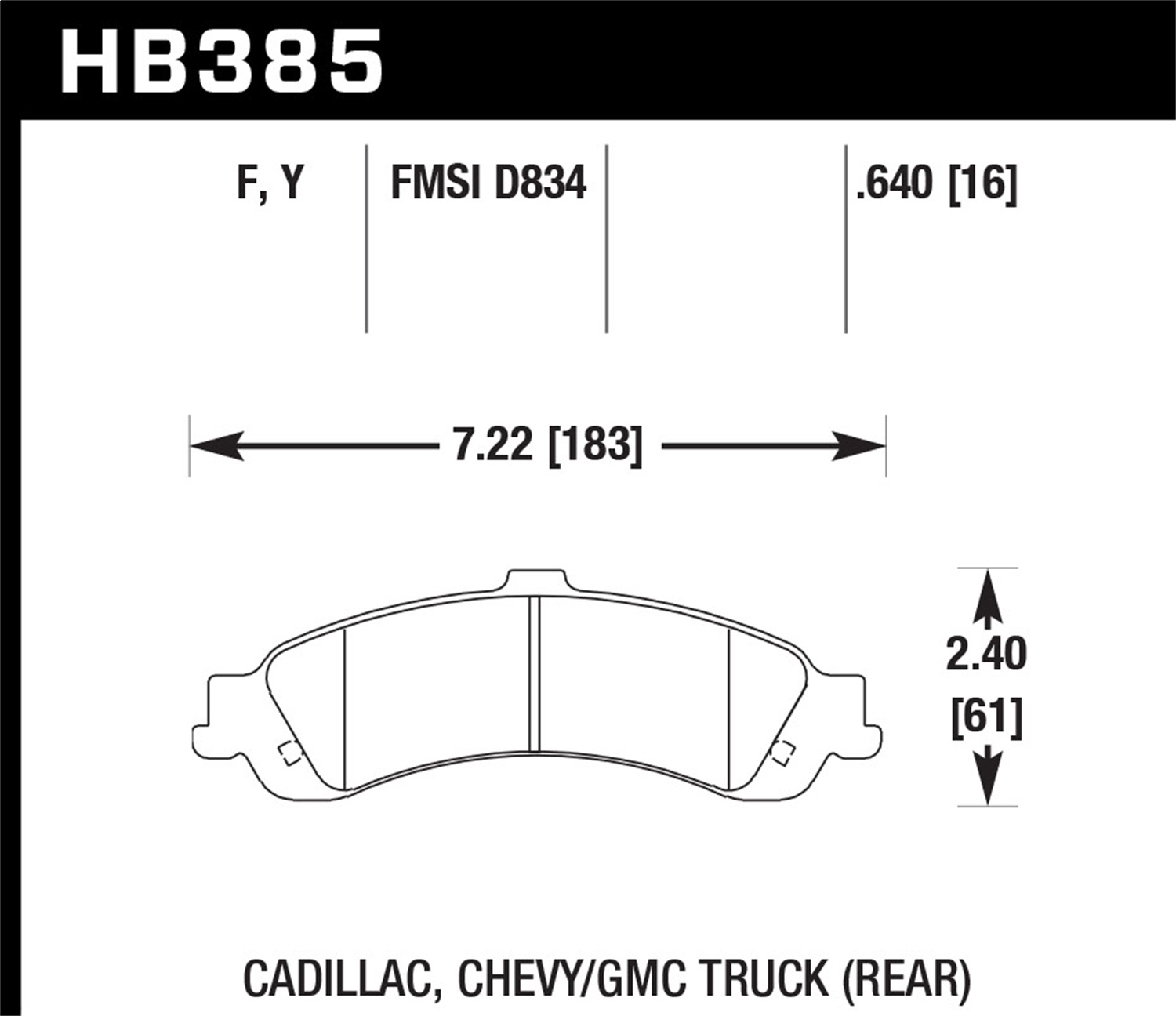 Hawk Performance HB385Y.640 LTS Disc Brake Pad