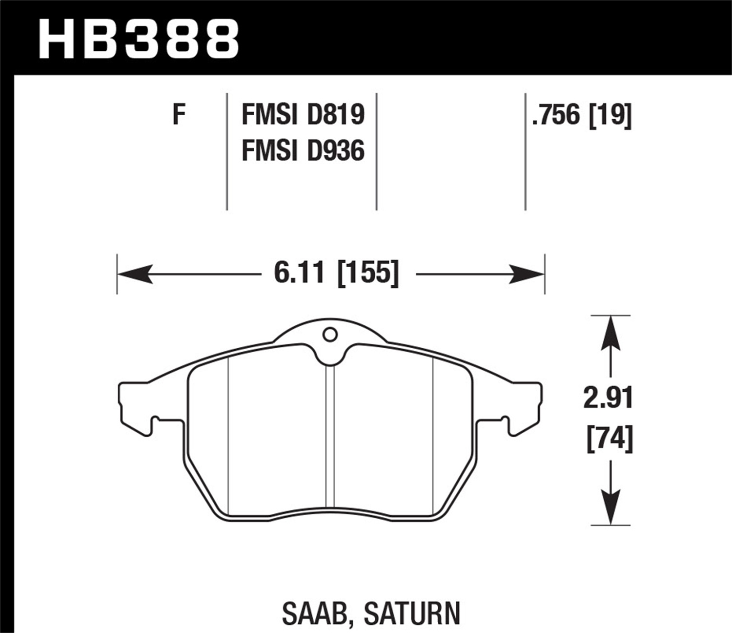 Hawk Performance HB388F.756 HPS Disc Brake Pad