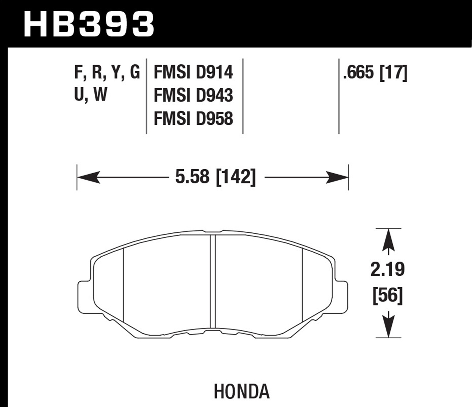 Hawk Performance HB393N.665 HP Plus Disc Brake Pad