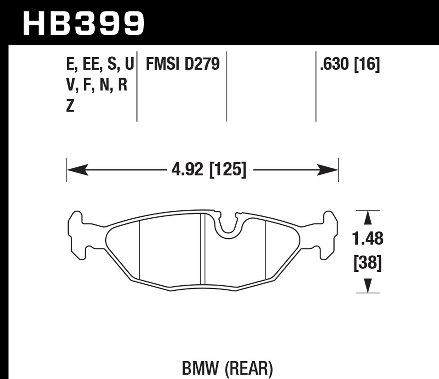 Hawk Performance HB399N.630 HP Plus Disc Brake Pad