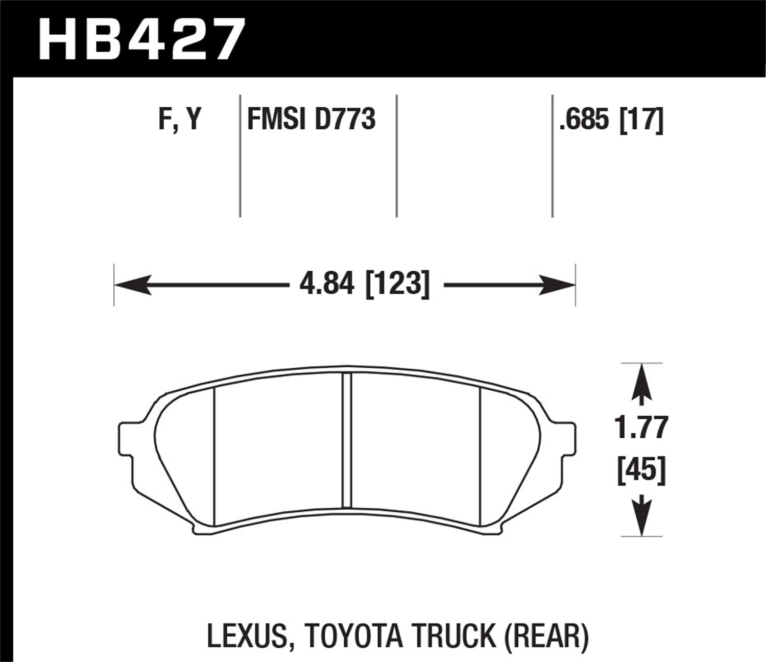 Hawk Performance HB427Y.685 LTS Disc Brake Pad Fits 98-07 Land Cruiser LX470