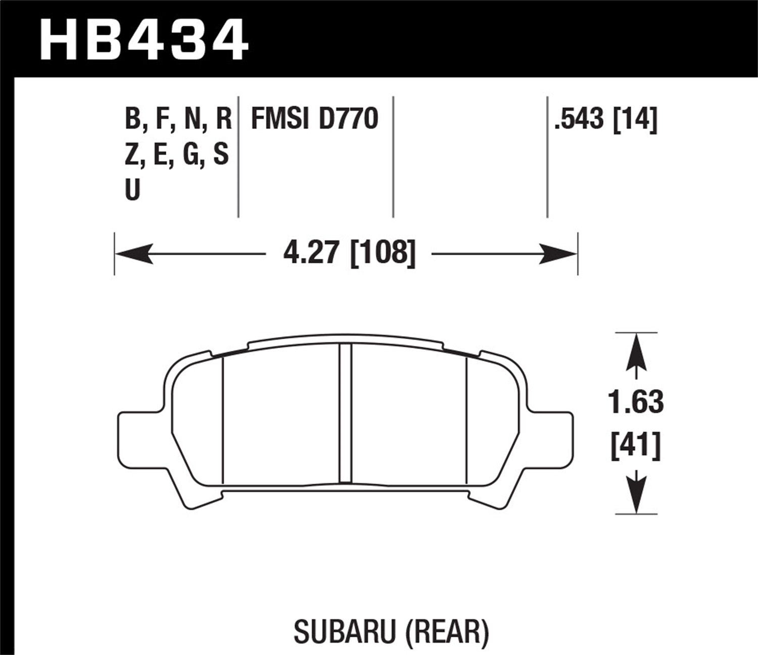 Hawk Performance HB434Z.543 Performance Ceramic Disc Brake Pad