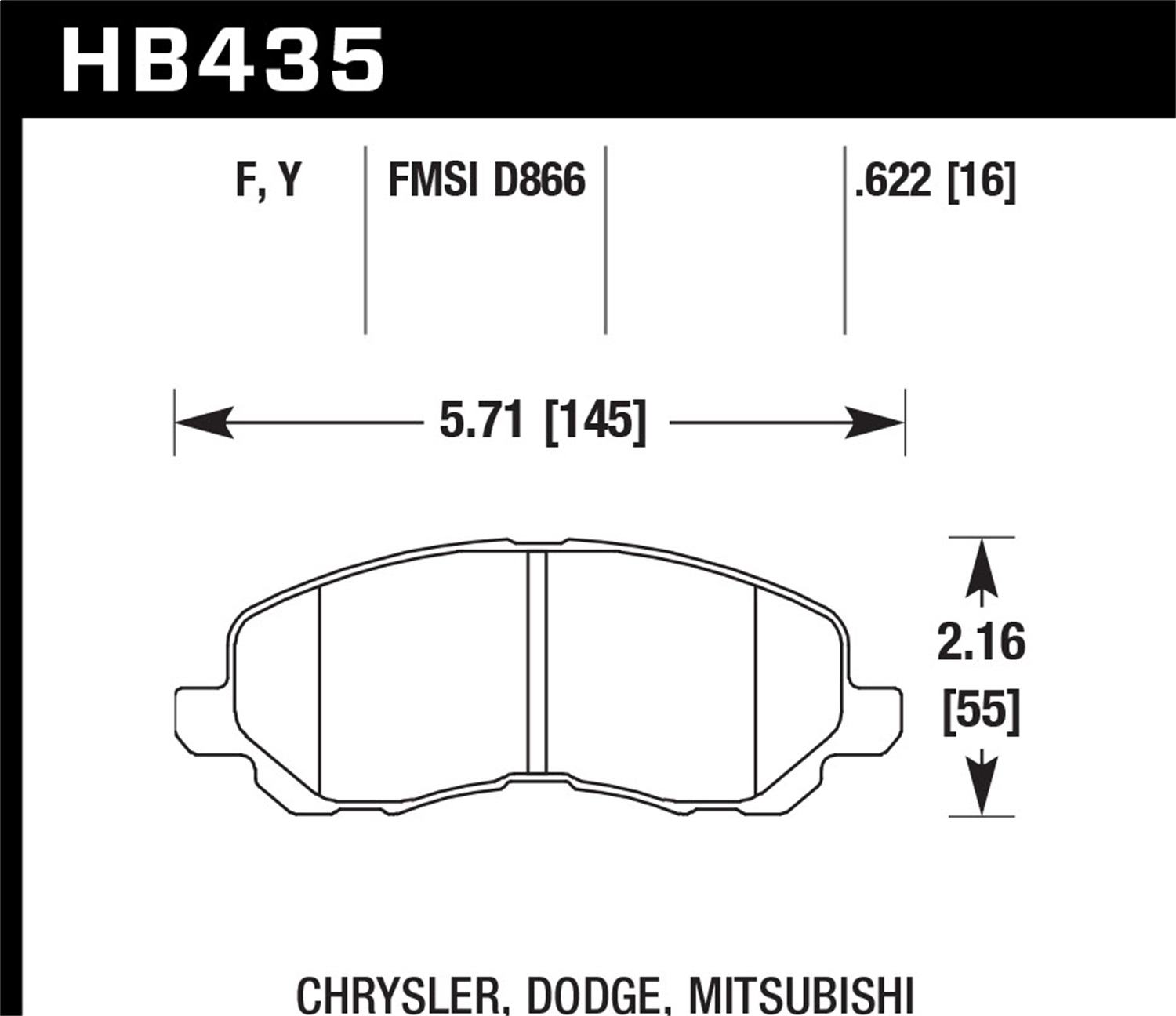 Hawk Performance HB435F.622 HPS Disc Brake Pad