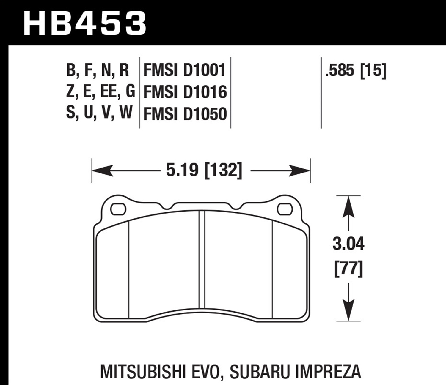 Hawk Performance HB453Z.585 Performance Ceramic Disc Brake Pad