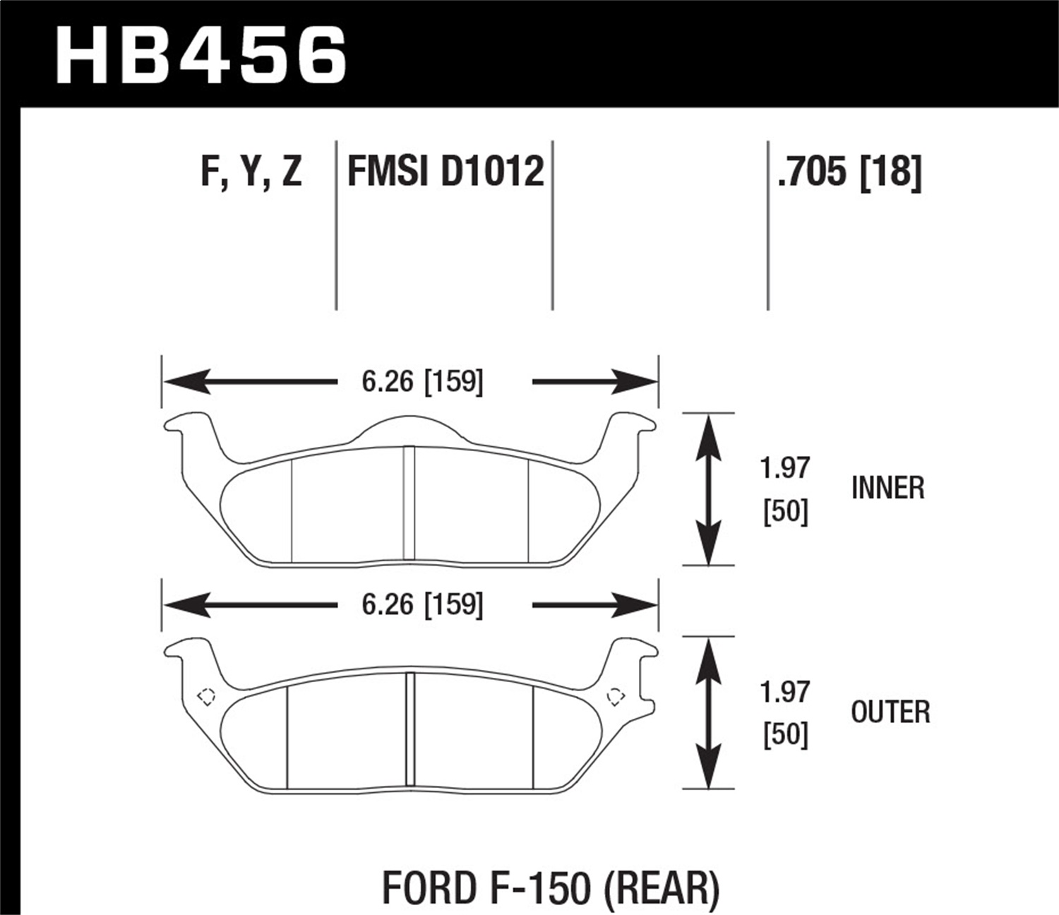 Hawk Performance HB456Y.705 LTS Disc Brake Pad Fits 04-12 F-150 Mark LT