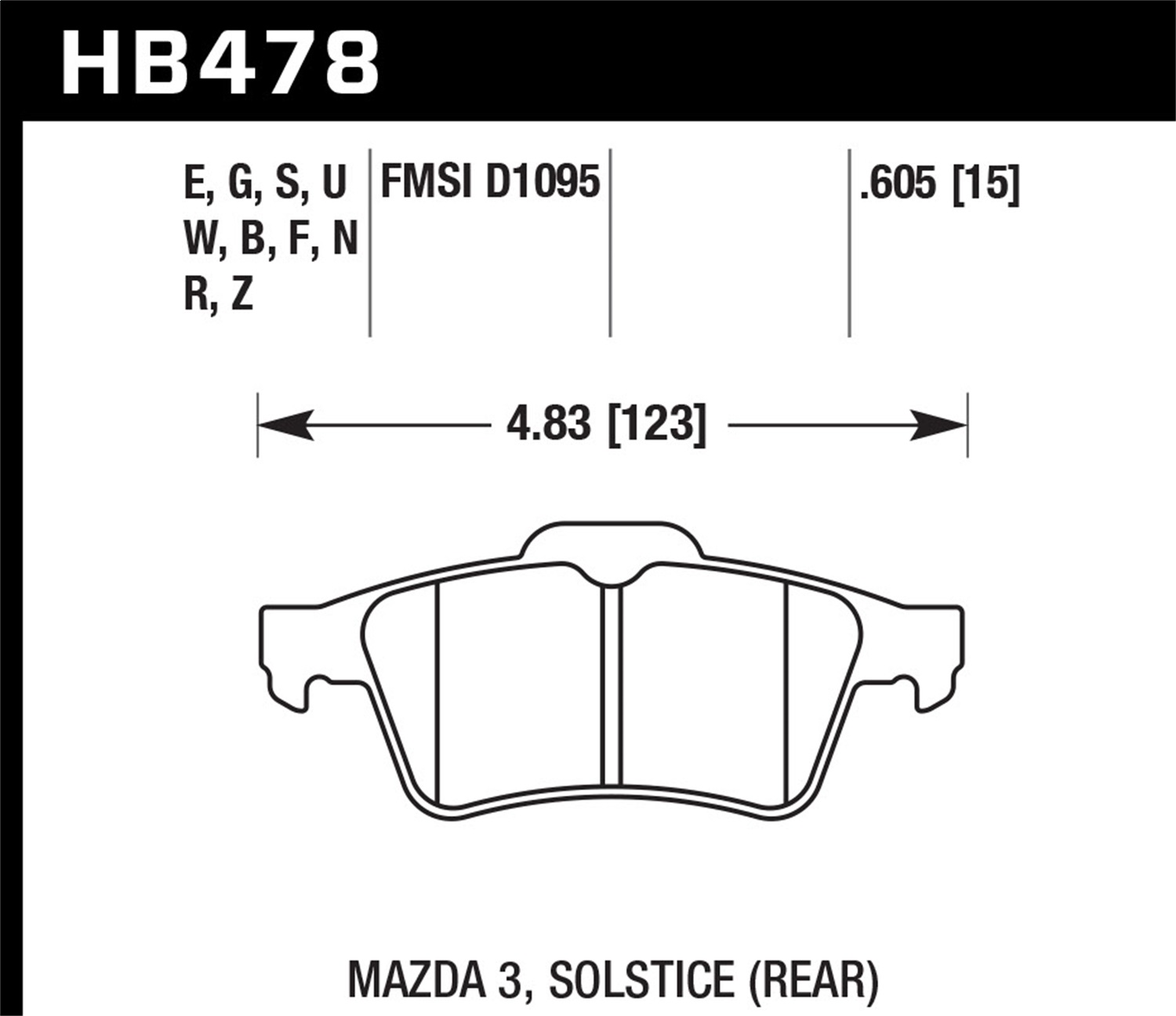 Hawk Performance HB478B.605 HPS 5.0 Disc Brake Pad