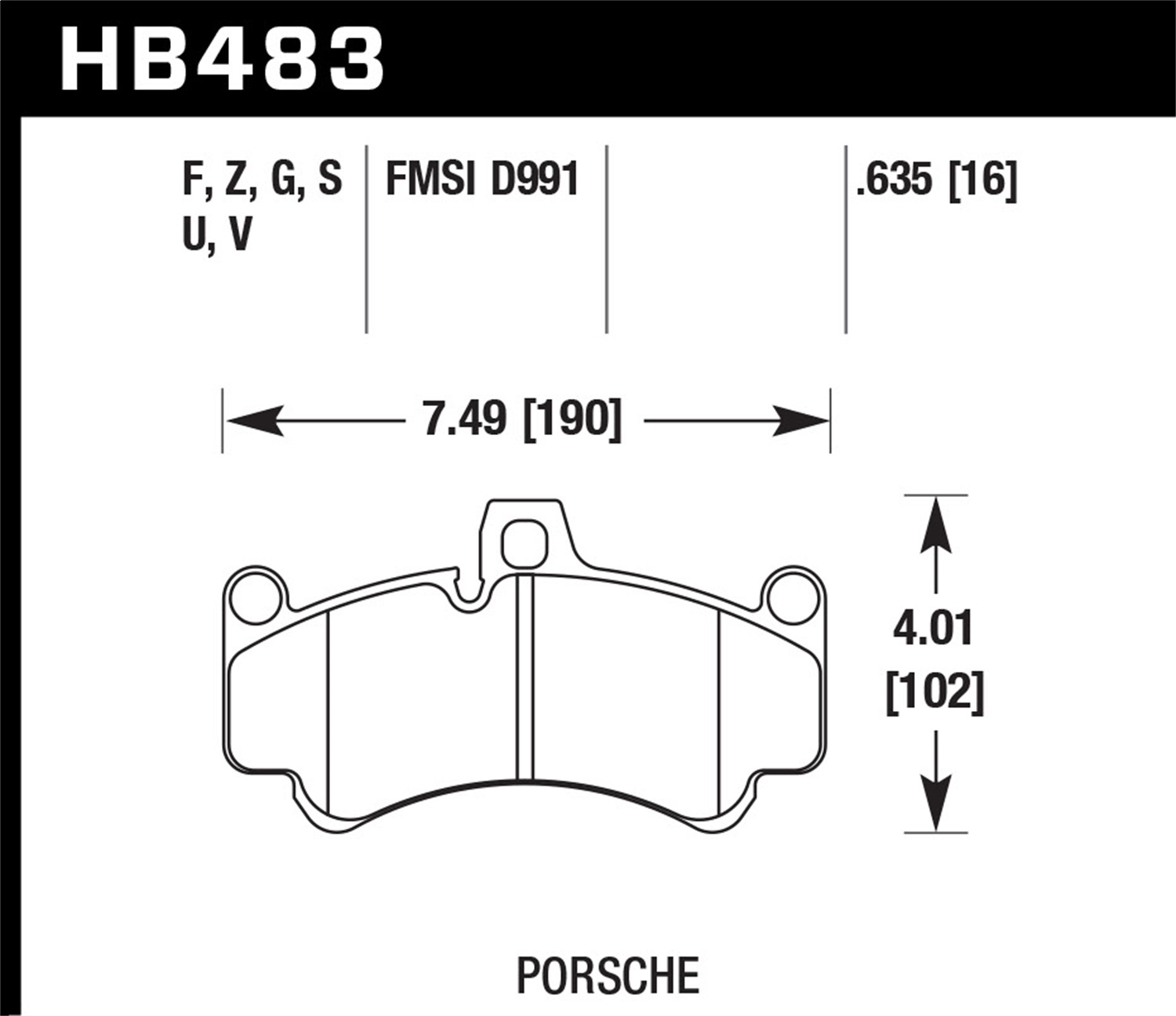 Hawk Performance HB483Z.635 Performance Ceramic Disc Brake Pad