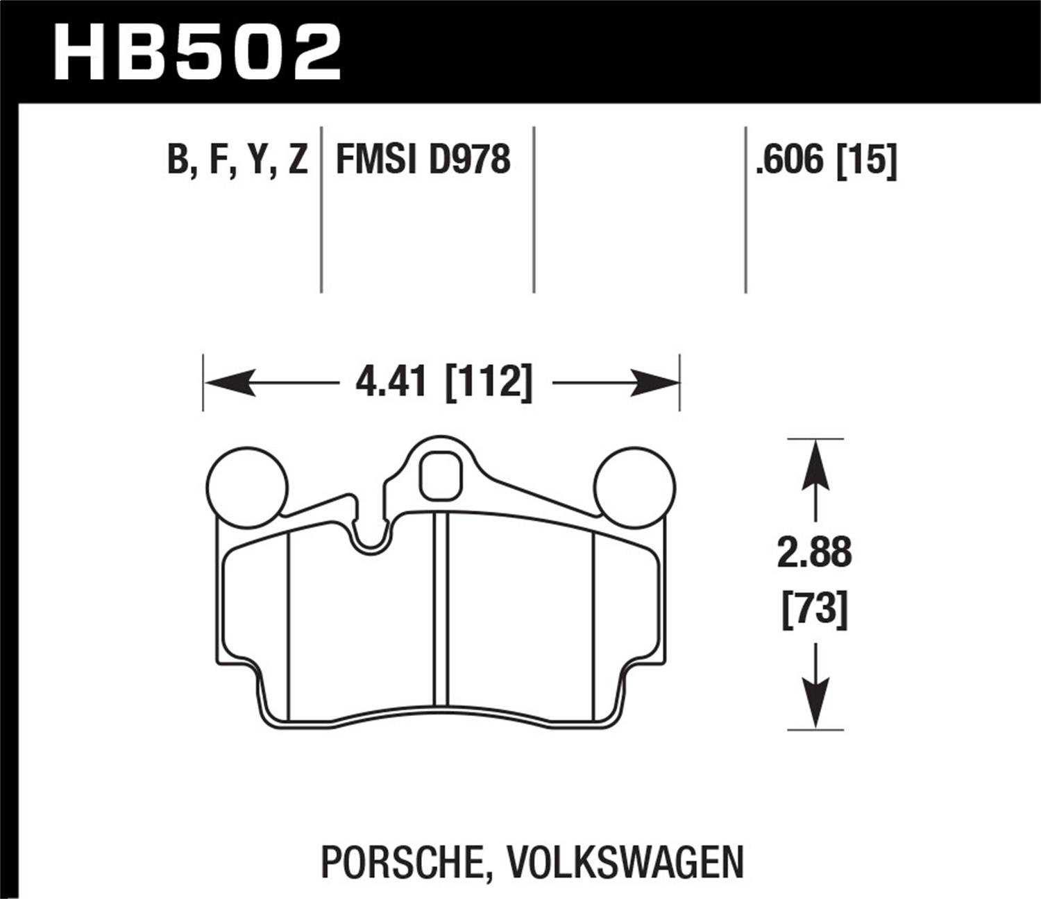 Hawk Performance HB502F.606 HPS Disc Brake Pad Fits 03-15 Cayenne Q7 Touareg